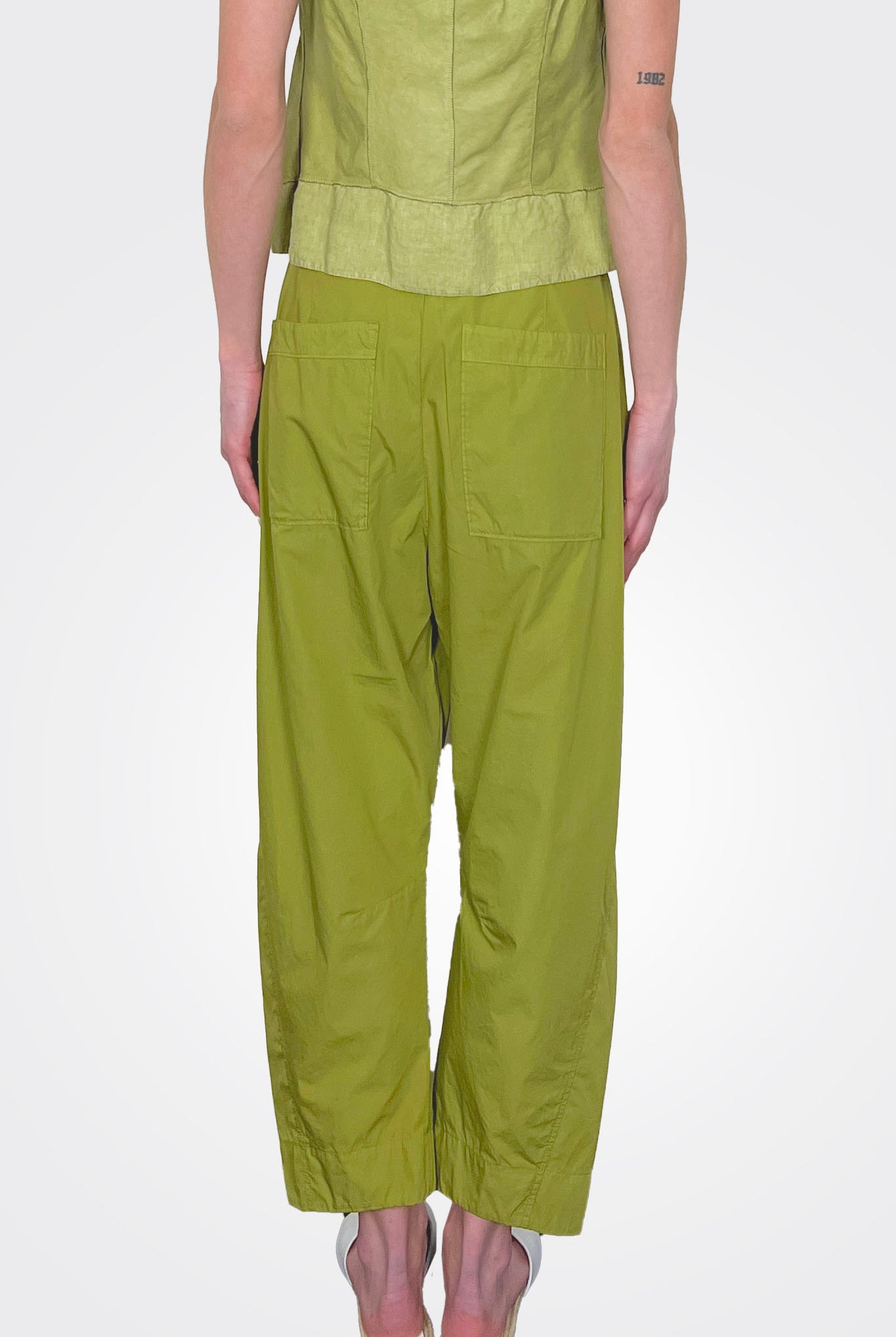 Comfort Fit Light Cotton Trousers - Olive by Transit Par-Such — view 3