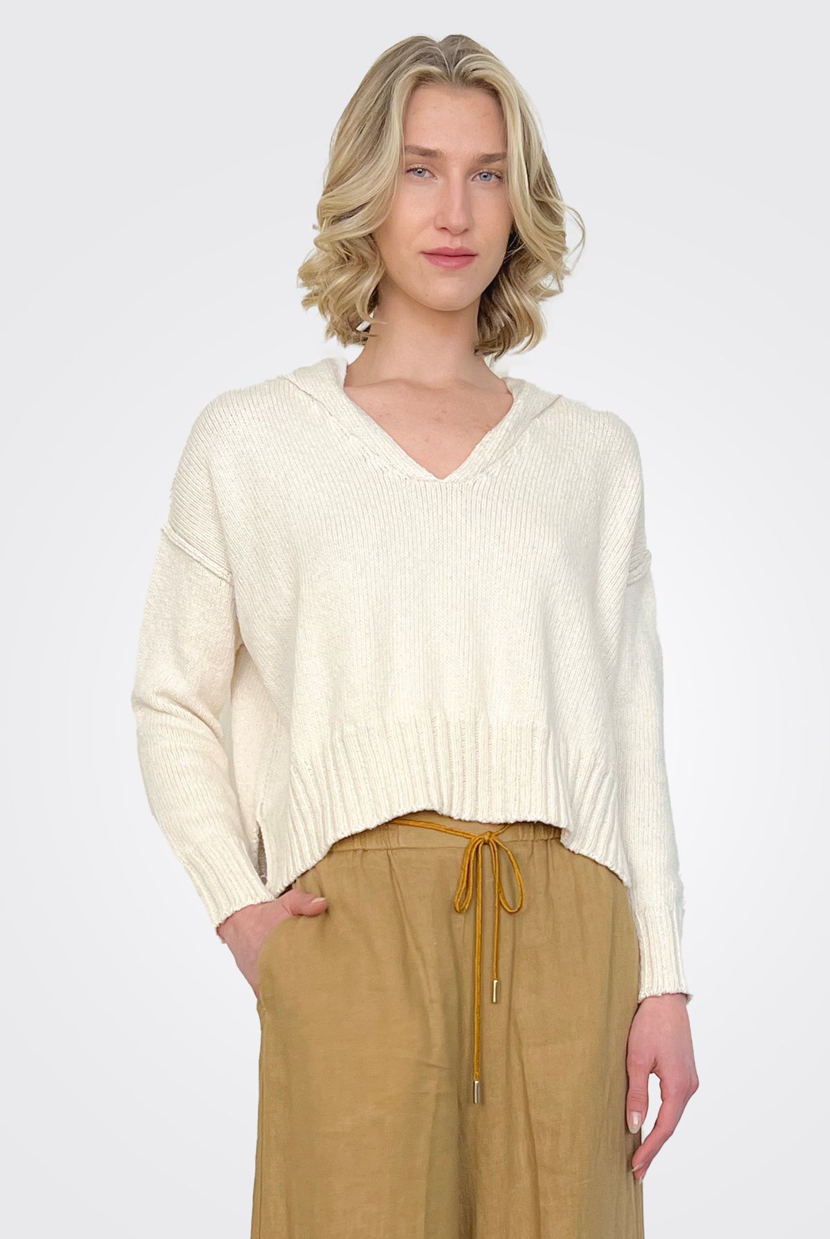 Calica Knitted Hoodie - Panna by Momonì | 25 South Boutiques
