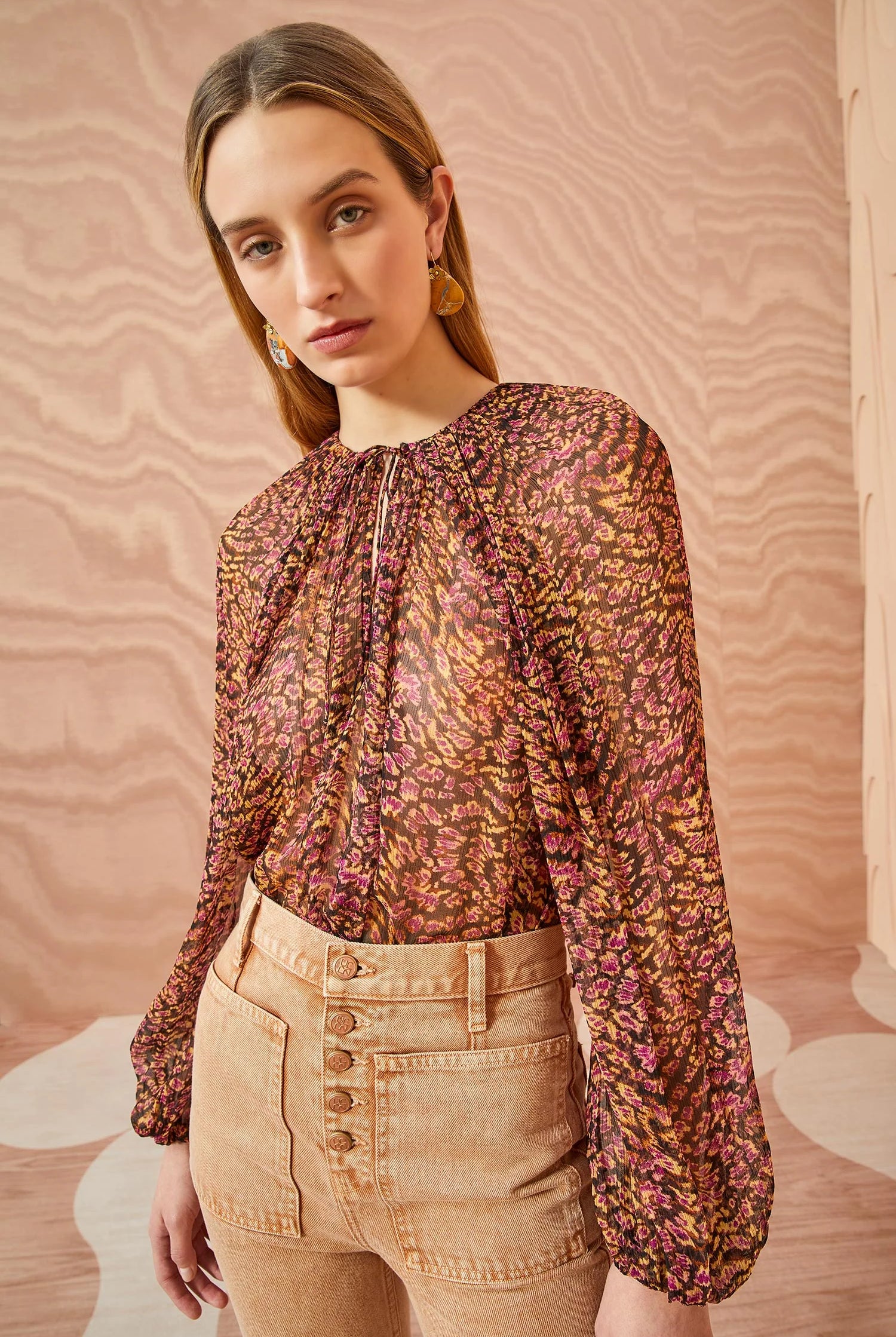 Pauline Blouse - Pomegranate by Ulla Johnson | 25 South Boutiques