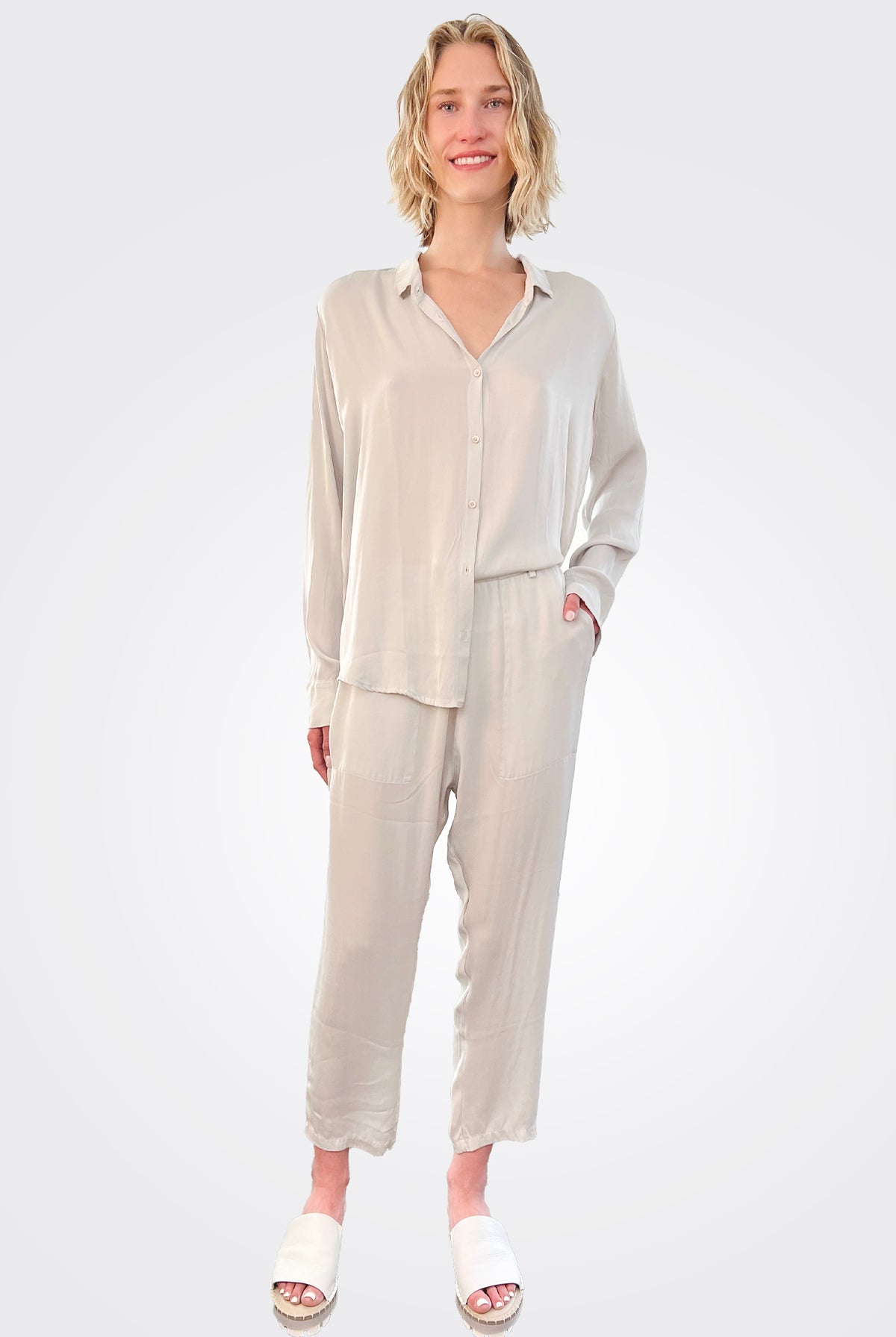Silk Trousers - Pearl by Private 0204 | 25 South Boutiques