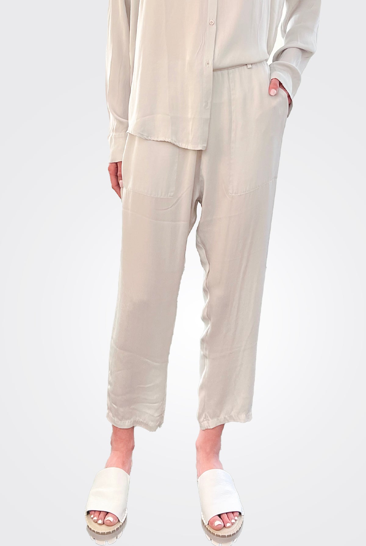 Silk Trousers - Pearl by Private 0204 — alternate view