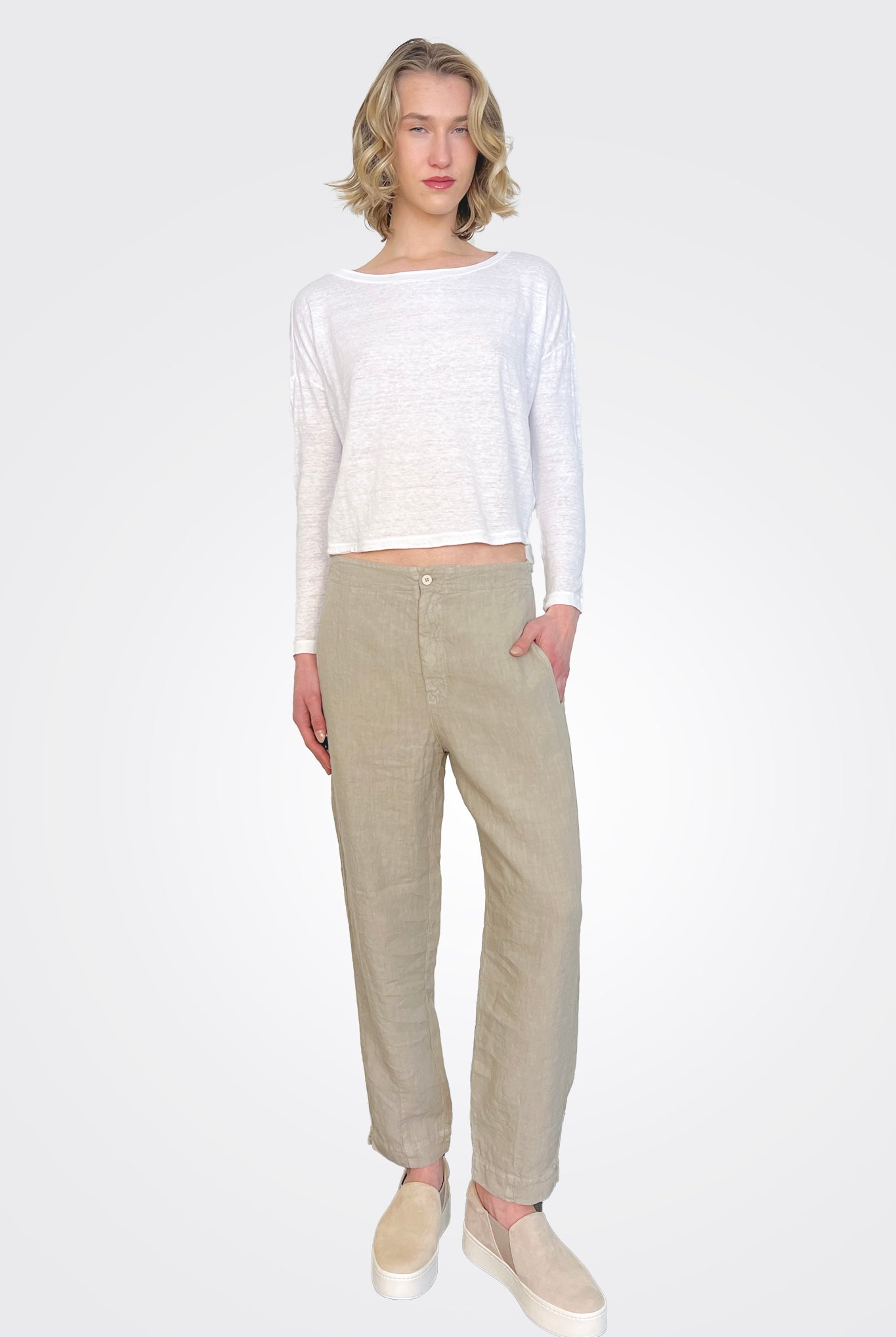 Linen Pocket Pants - Pearl Grey by Transit Par-Such | 25 South Boutiques