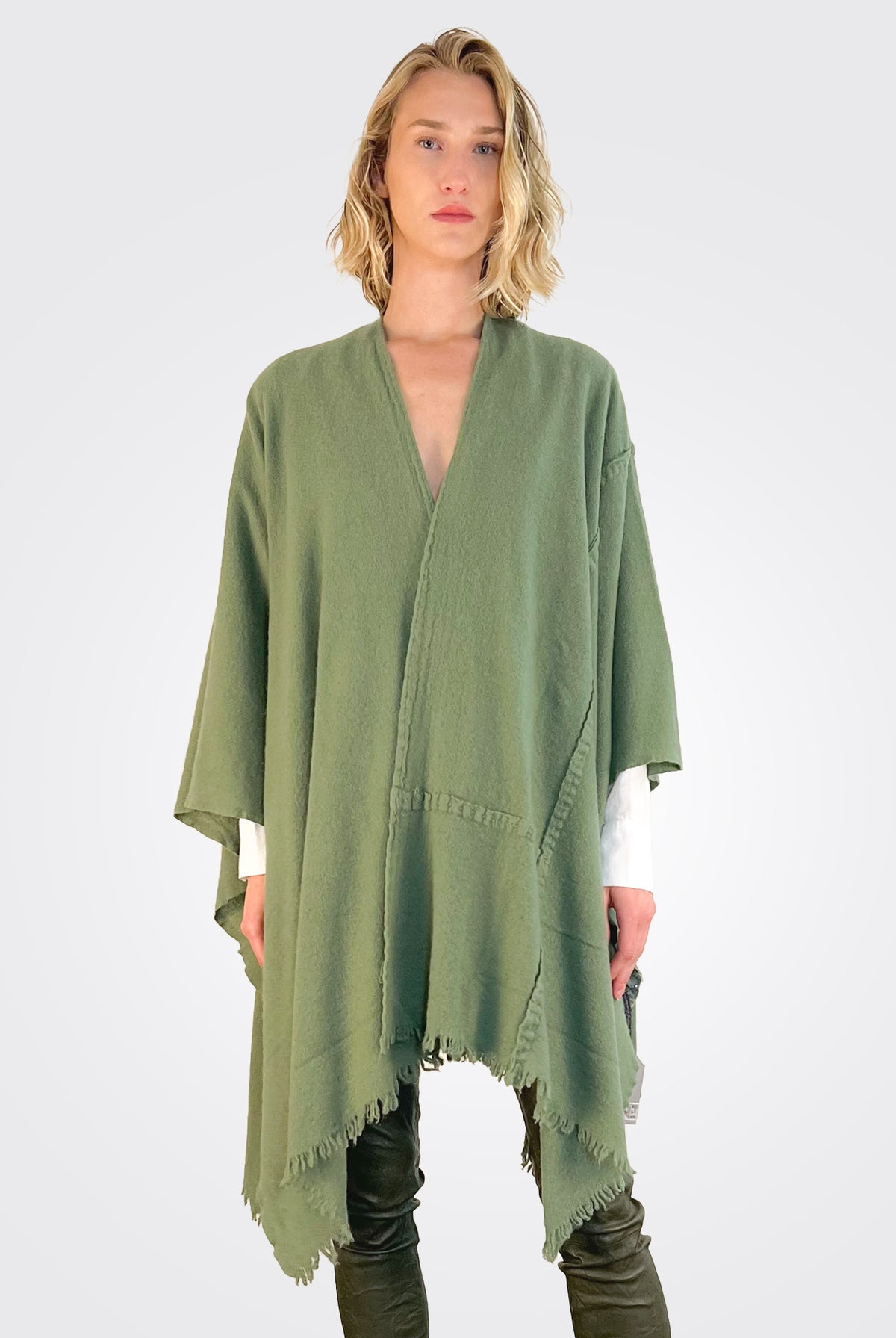 Stitch Detailed Poncho - Pesto by Private 0204 | 25 South Boutiques