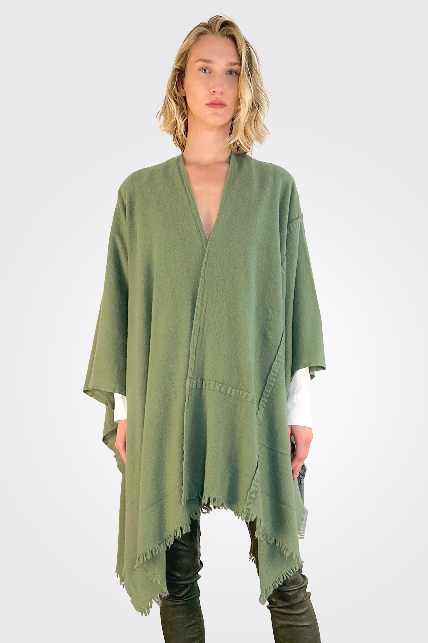 Stitch Detailed Poncho - Pesto by Private 0204 | 25 South Boutiques