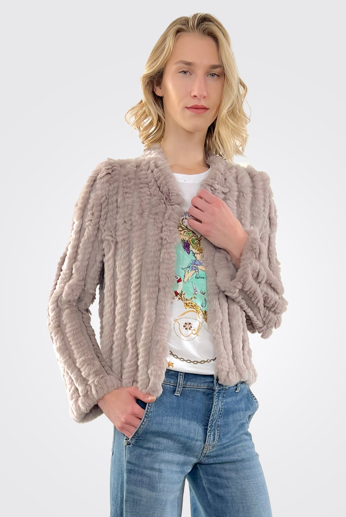 Rosa Fur Jacket - Pewter by Heartloom | 25 South Boutiques