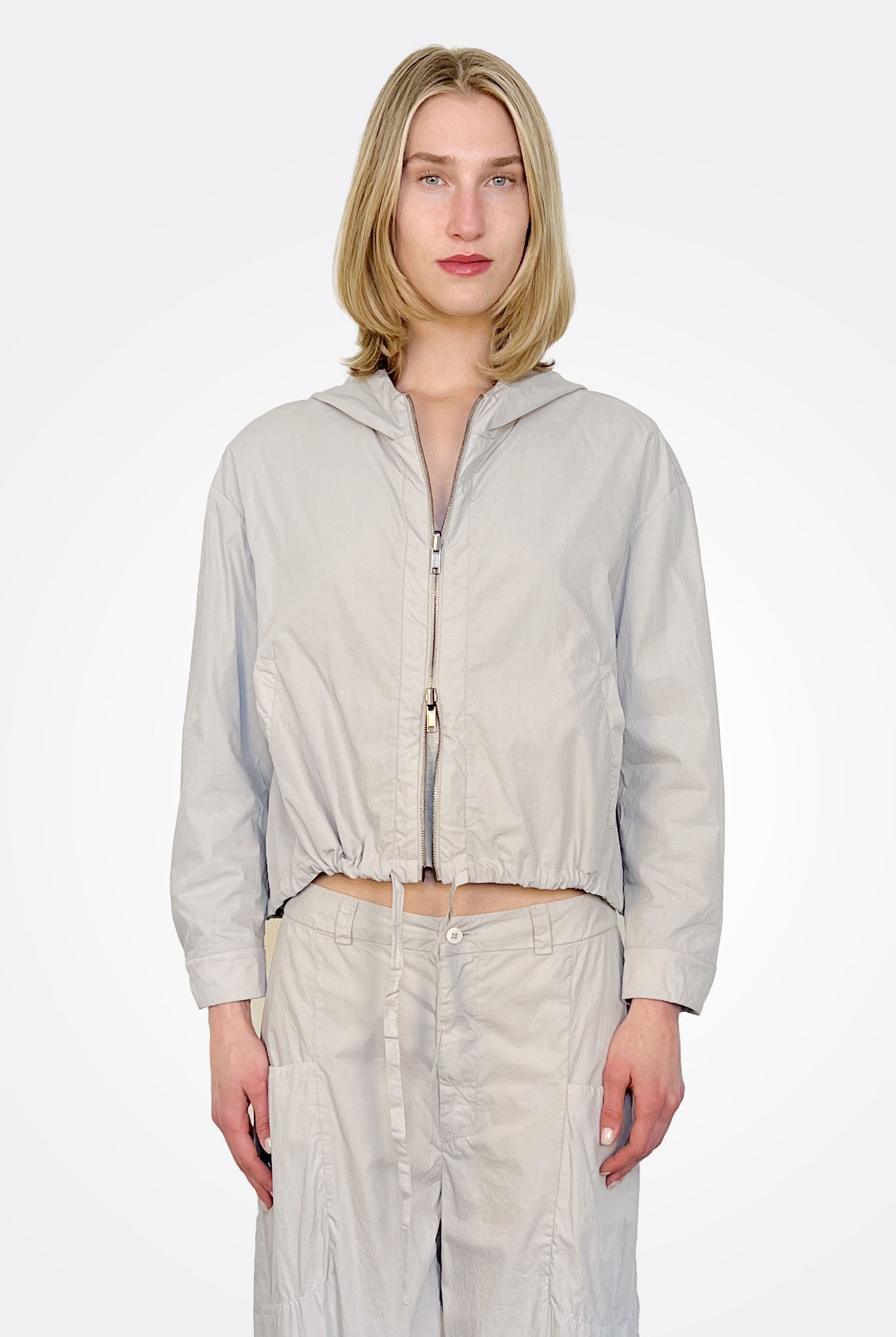 Short Reversible Hooded Jacket - Pearl Grey by Transit Par-Such — alternate view