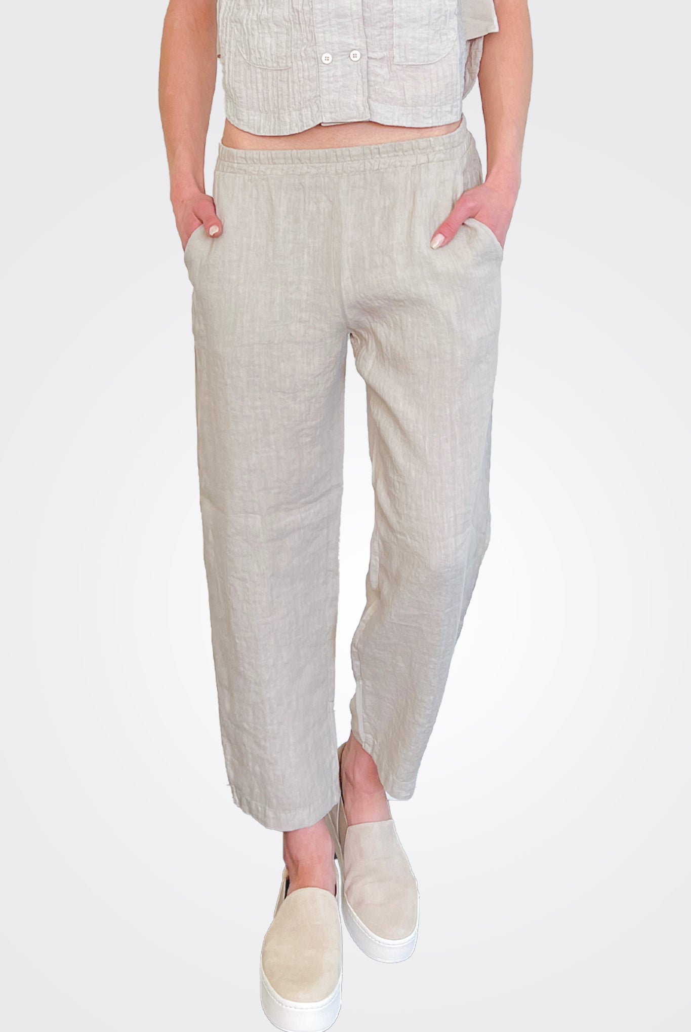 Cropped Ankle Trousers - Pearl Grey by Transit Par-Such — alternate view