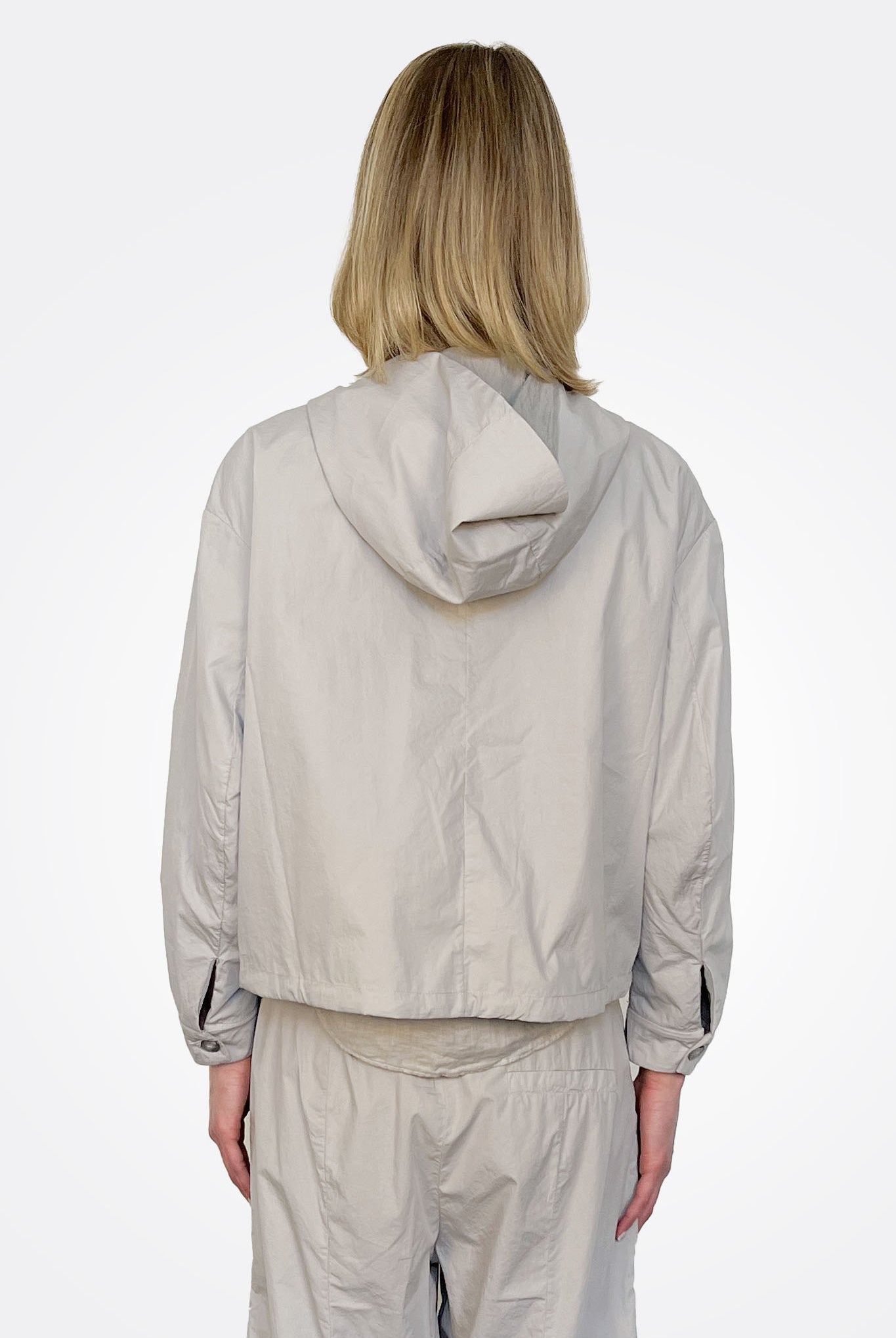 Short Reversible Hooded Jacket - Pearl Grey by Transit Par-Such — view 3