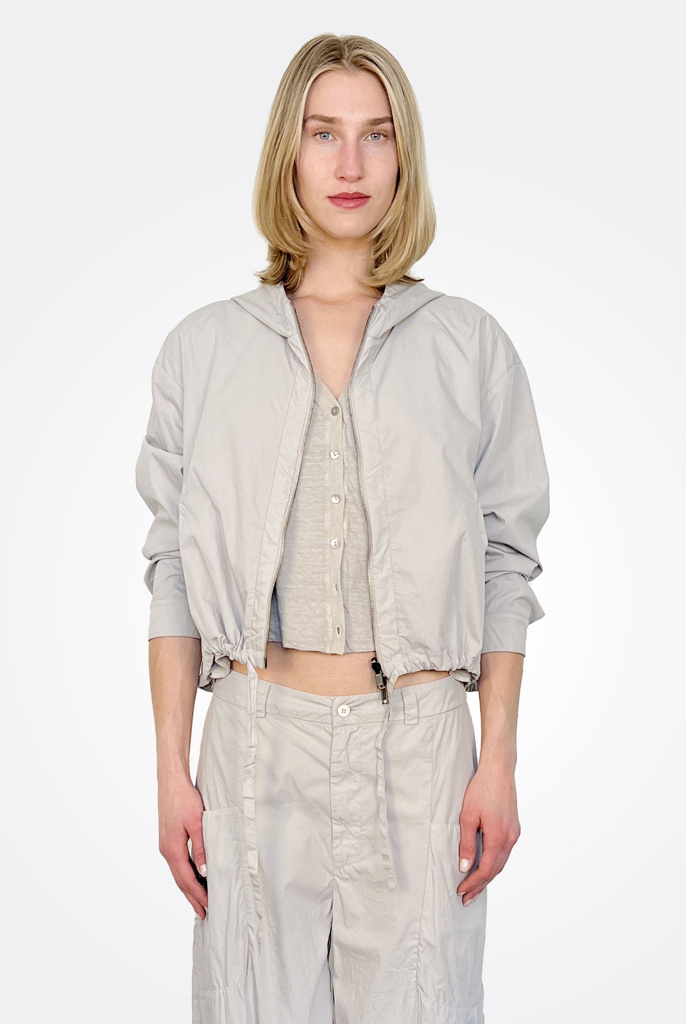 Short Reversible Hooded Jacket - Pearl Grey by Transit Par-Such | 25 South Boutiques