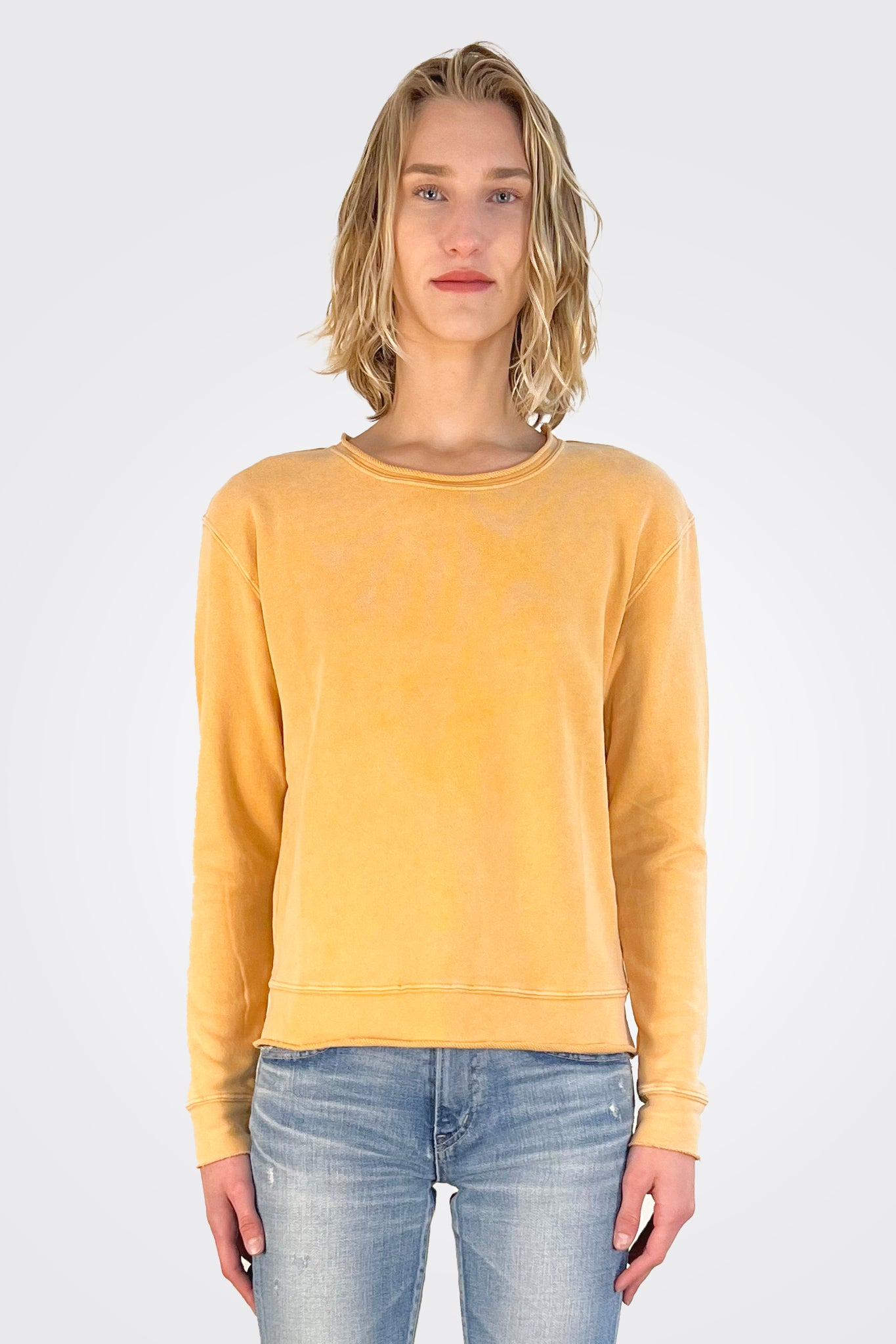 Phoebe Raw Edge Crew - Amber by HelloNite | 25 South Boutiques