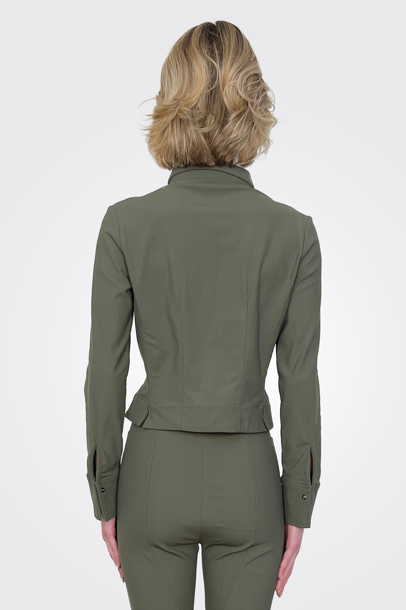 Valencia Tech Patch Pocket Shirt Jacket - Vert by Elaine Kim — alternate view