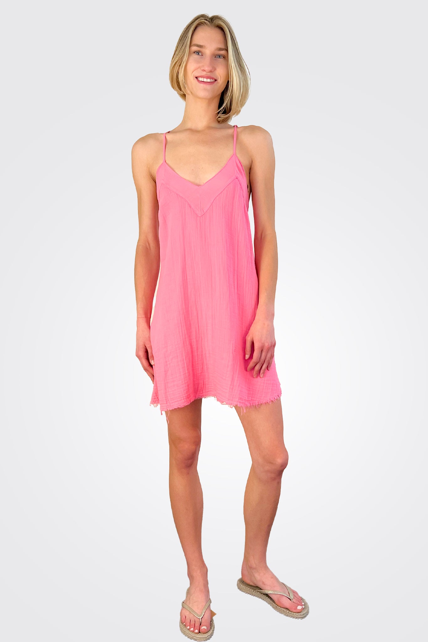 V Neck Mini Dress - Pink by Stark X | 25 South Boutiques
