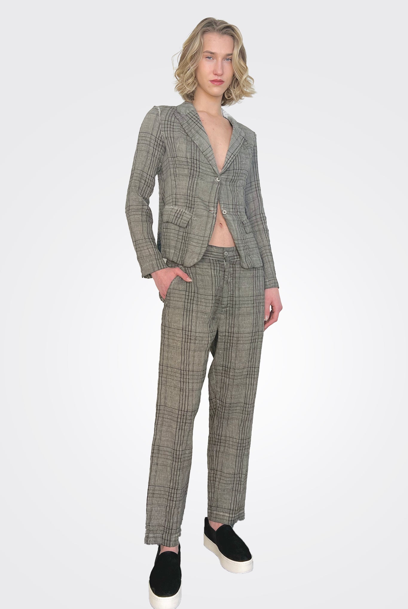 Plaid Blazer - Grey by Transit Par-Such — view 3