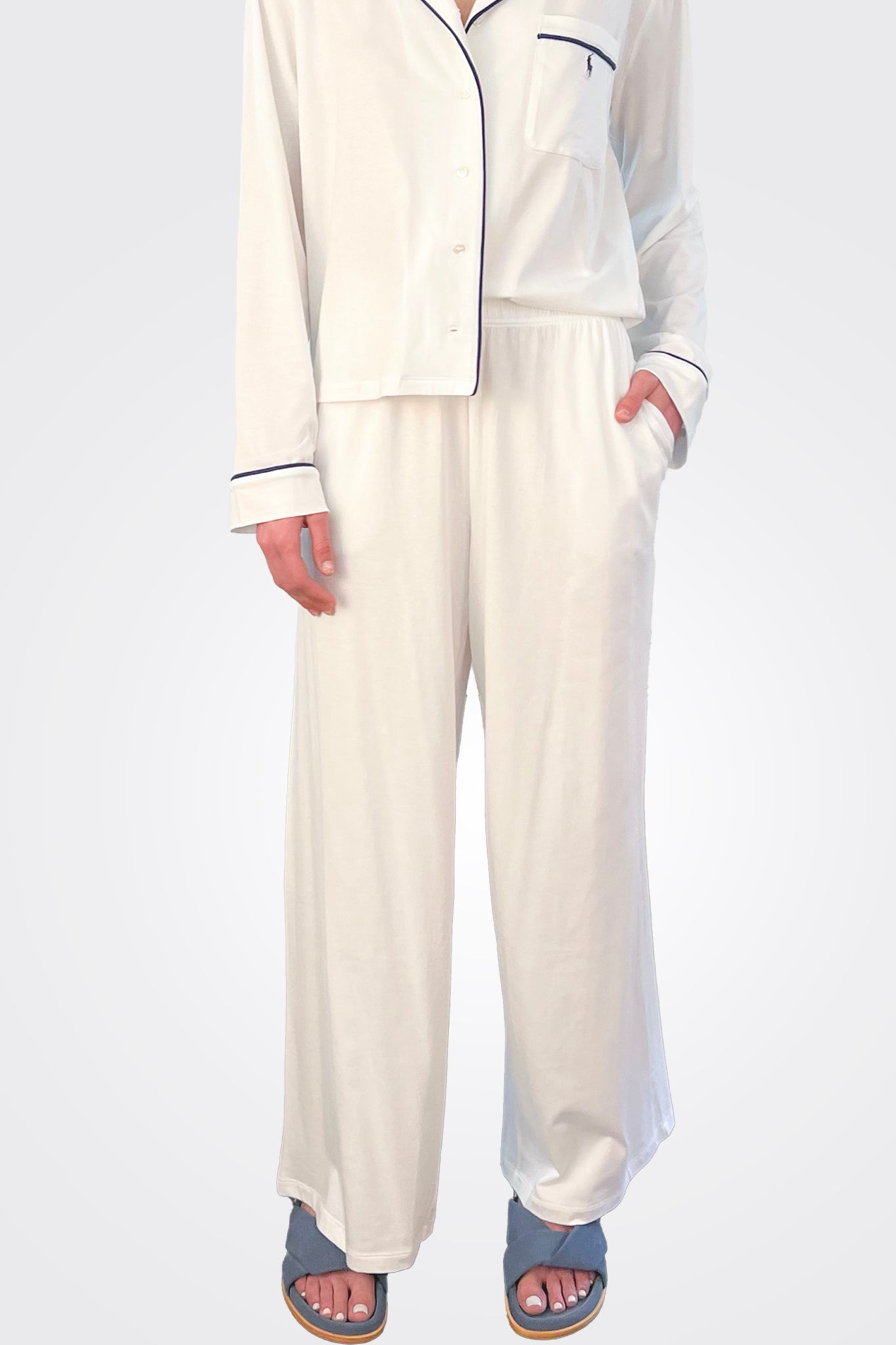Jersey Pajama Set - White by Polo Ralph Lauren — view 5