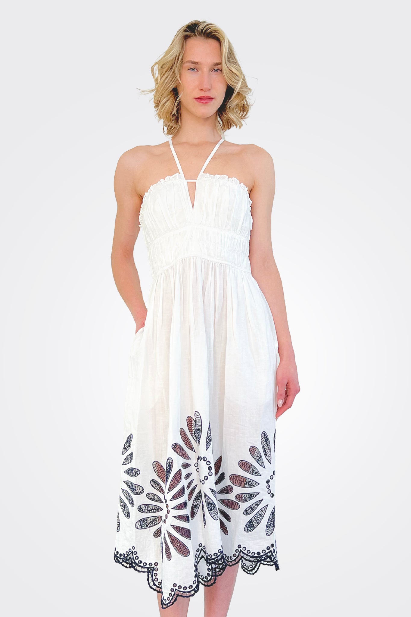 Beatrice Dress - Porcelain by Ulla Johnson — alternate view