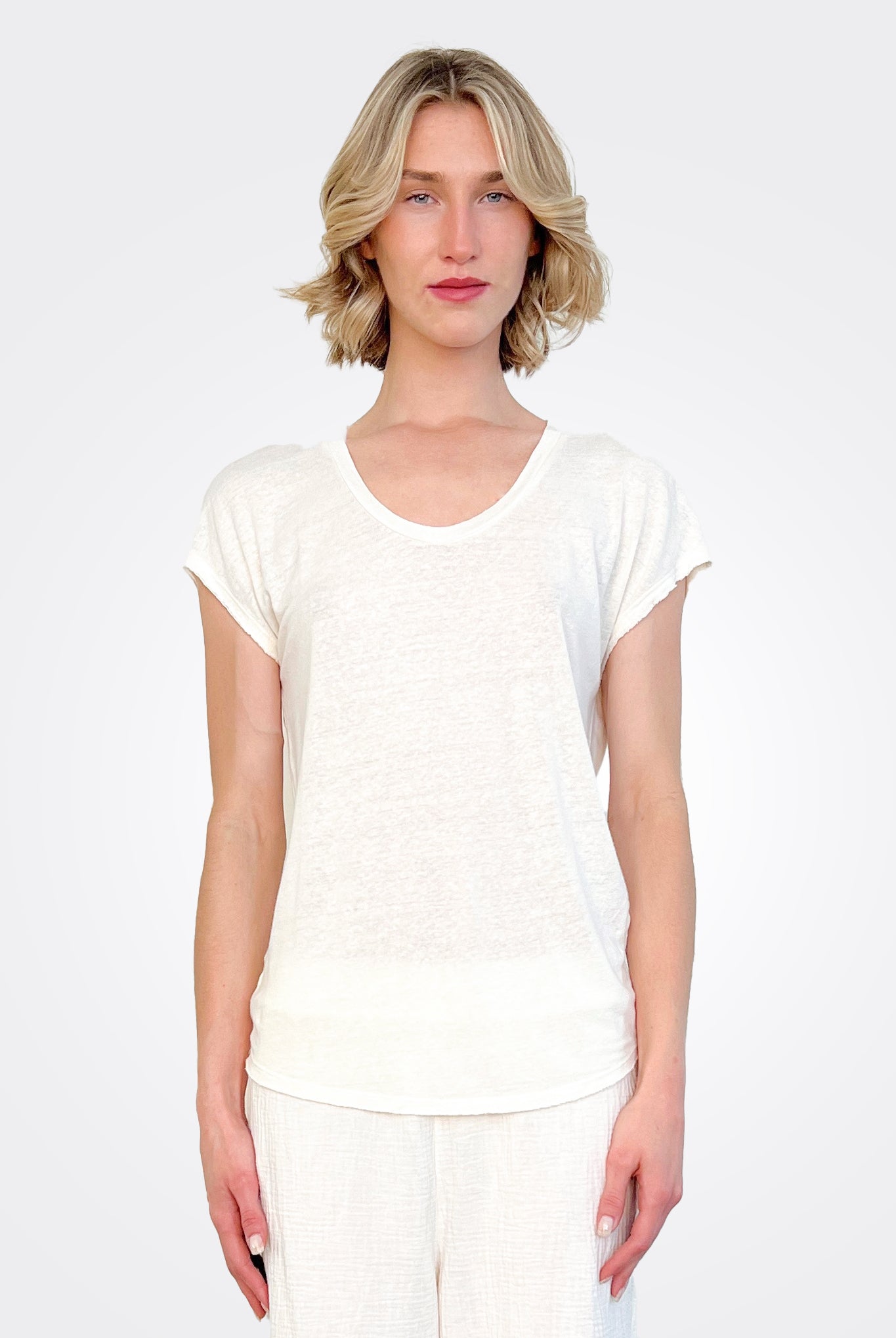Dolman Scoopneck Tee - Parchment by Bobi | 25 South Boutiques