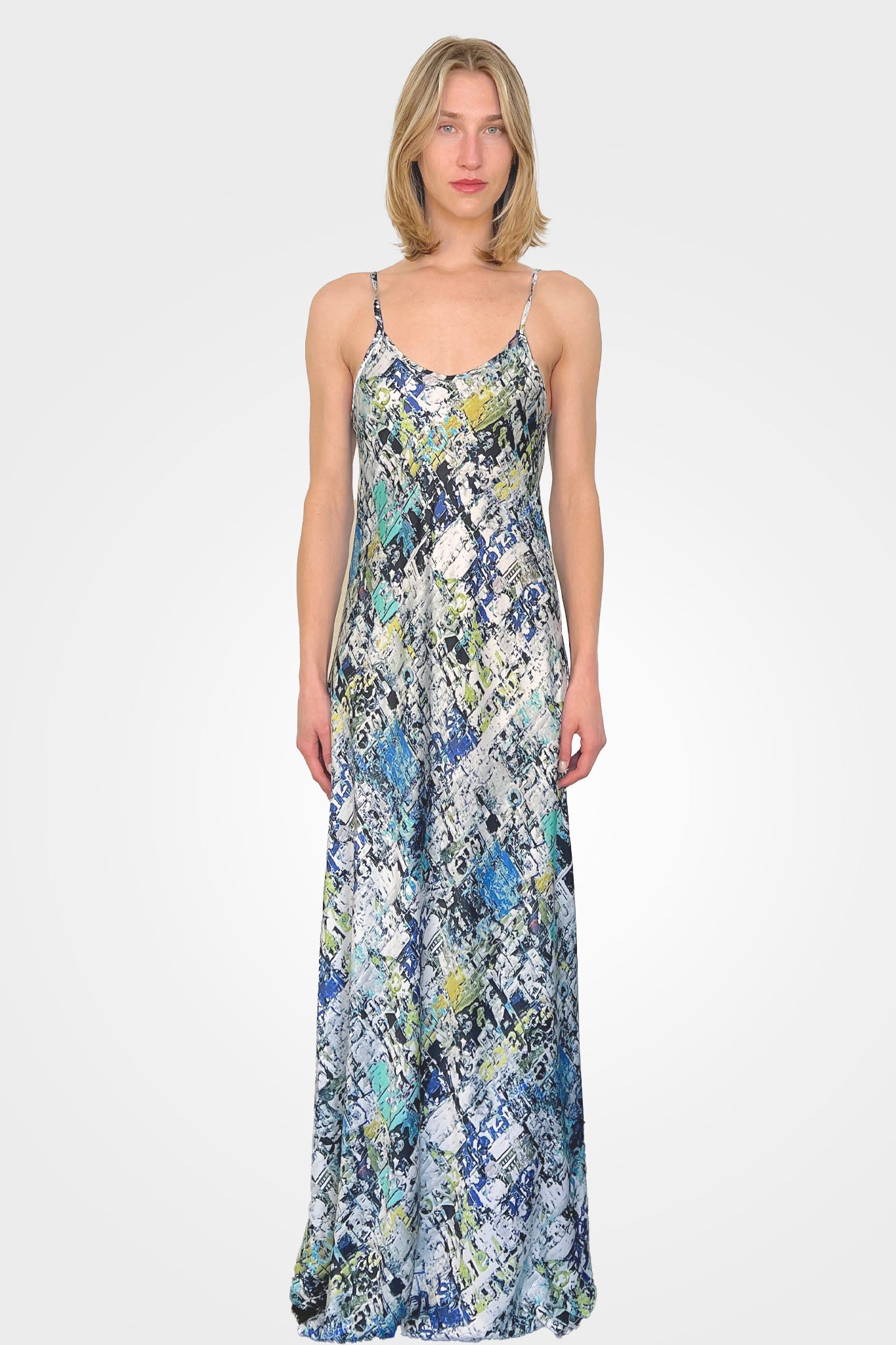 Slip Long Dress - Bradford Blue by Printed Artworks | 25 South Boutiques