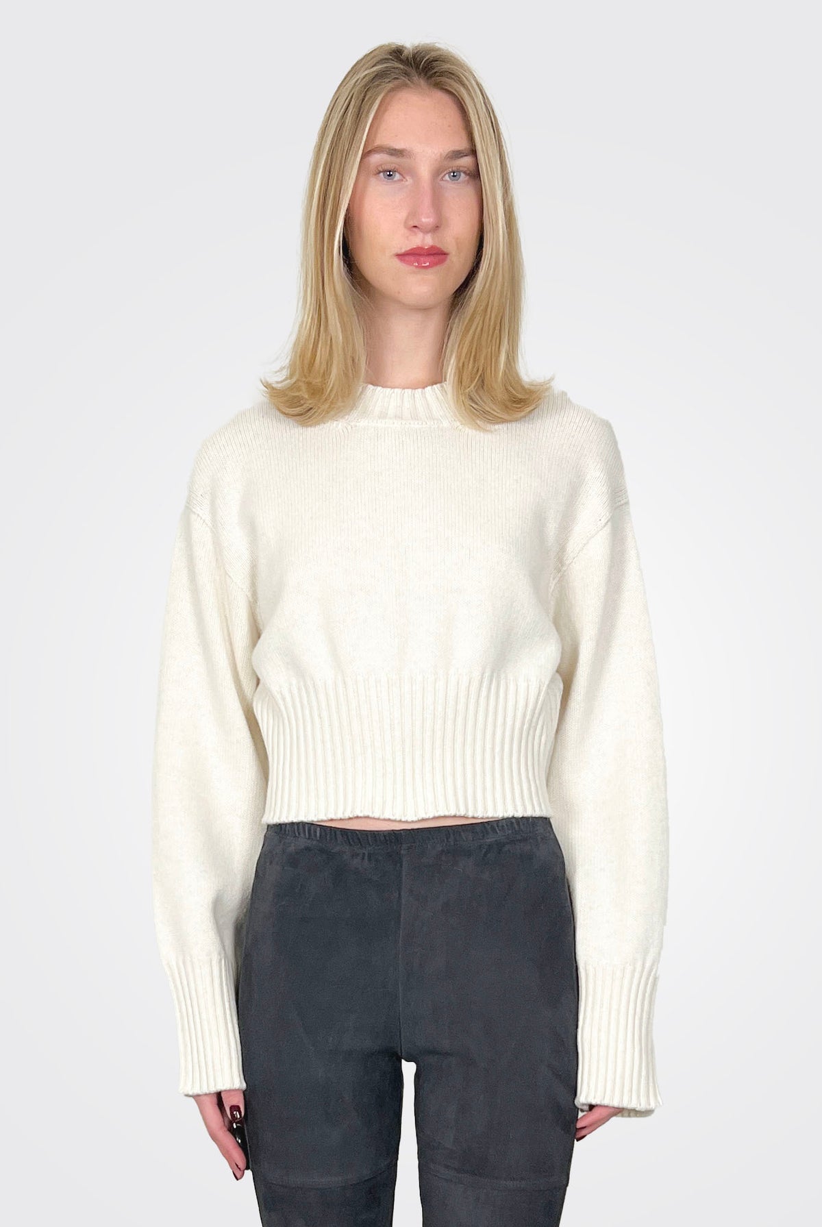 Crop Crew Sweater - Pumice by Liviana Conti | 25 South Boutiques