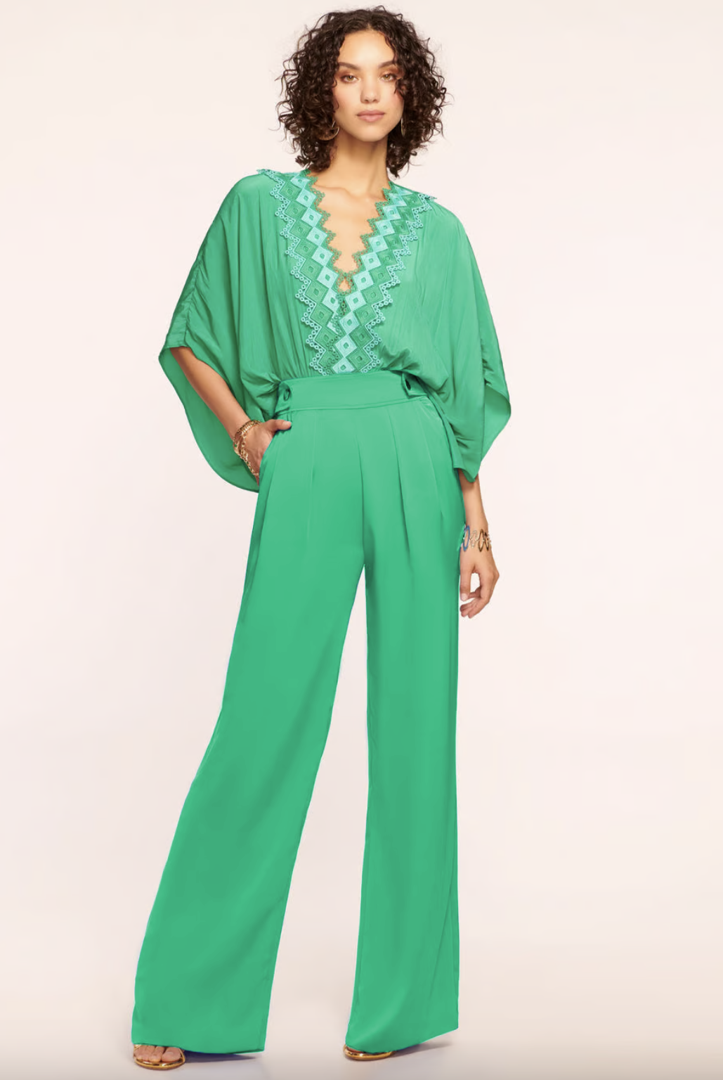 Leanna Wide Leg Pant - Sea Green by Ramy Brook | 25 South Boutiques