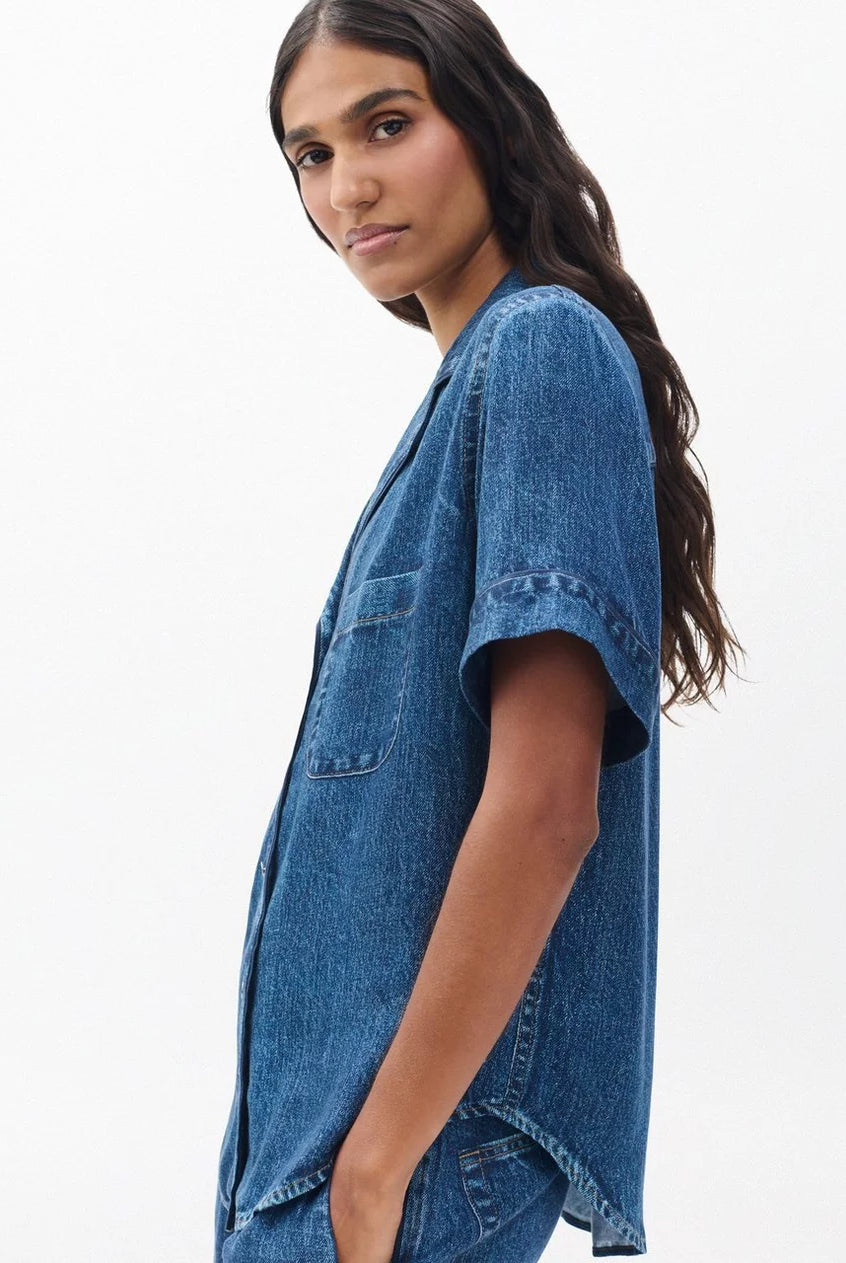 rb Miramar Short-Sleeve Lounge Shirt - York by Rag & Bone — view 3