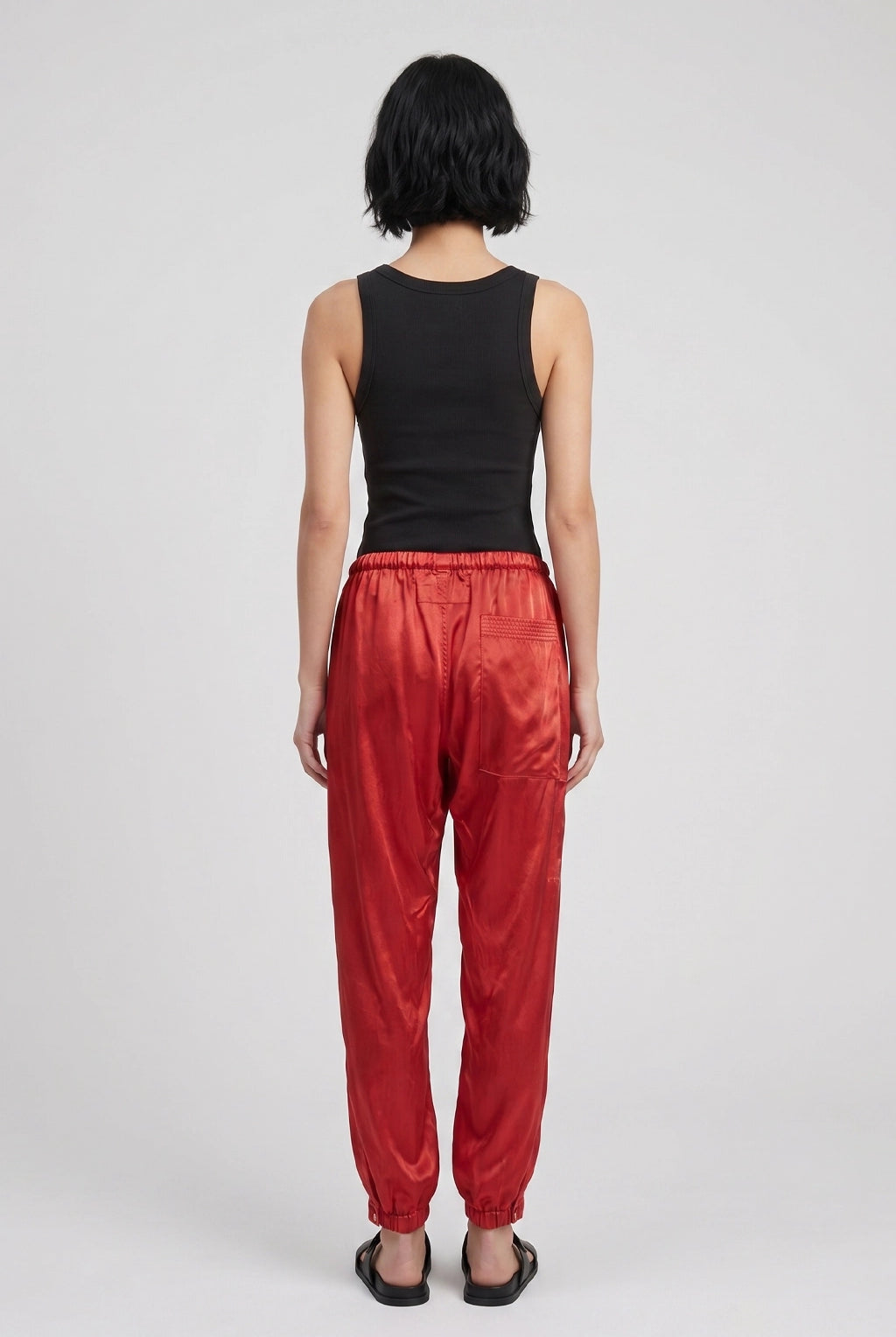Flap Snap Satin Jumppant - Red Glass by FreeCity — view 3