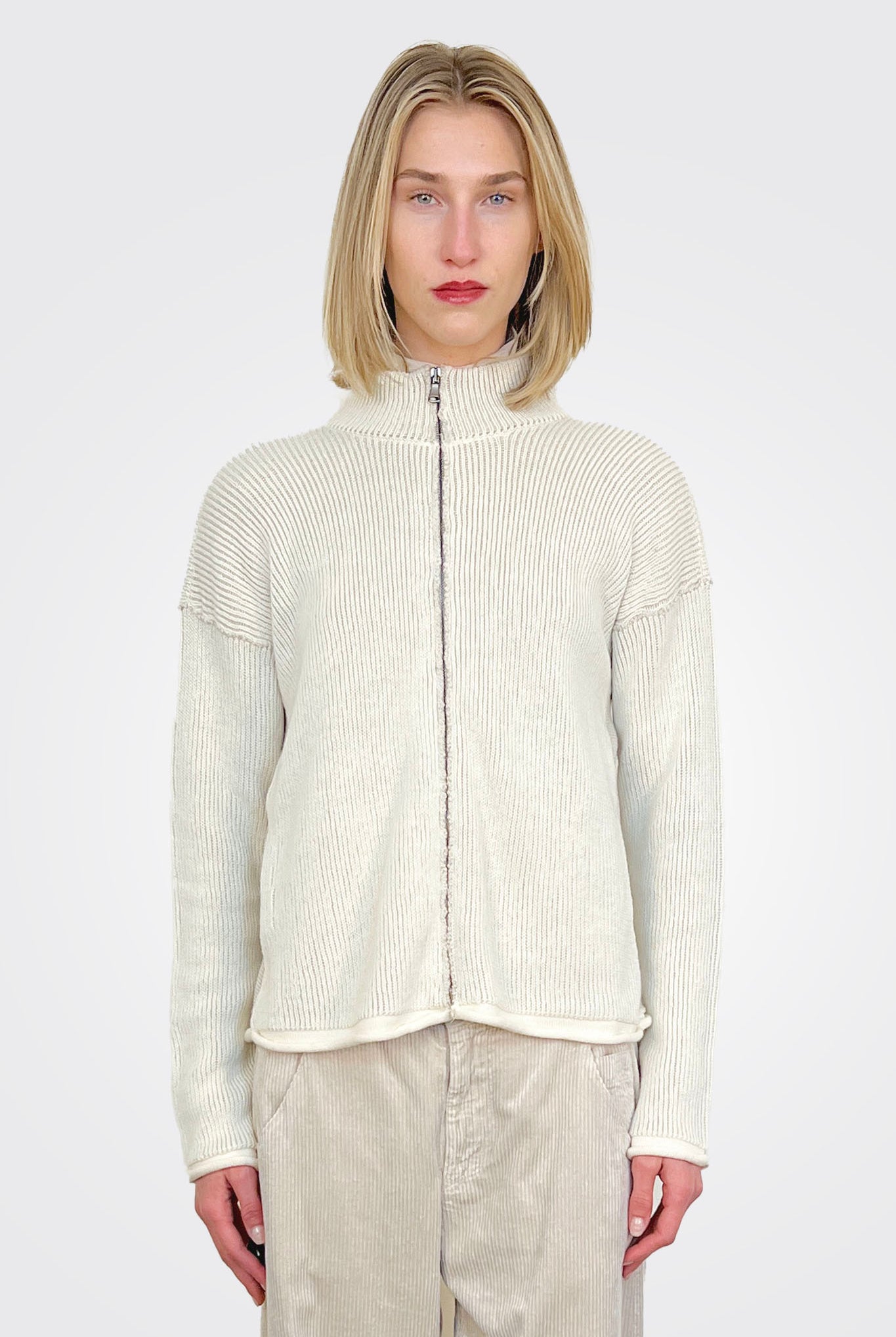 Two Tone Ribbed Jacket - Ivory by Transit Par-Such — alternate view