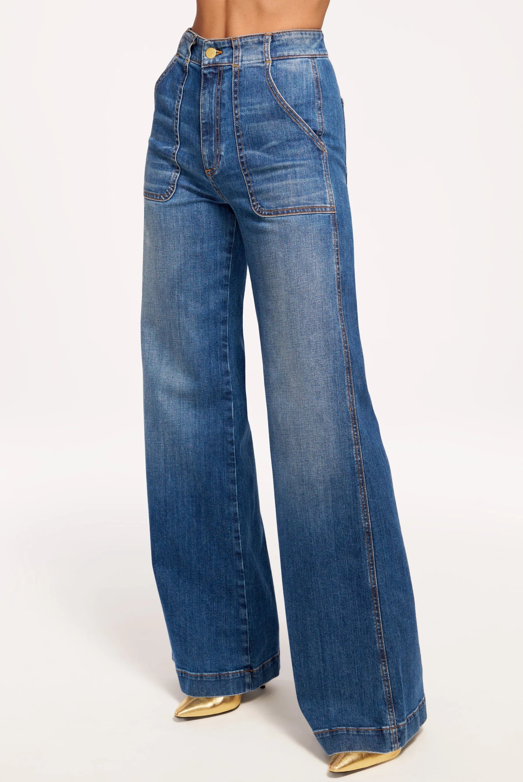 Theodora Wide Leg Jean - Medium Wash by Ramy Brook — alternate view