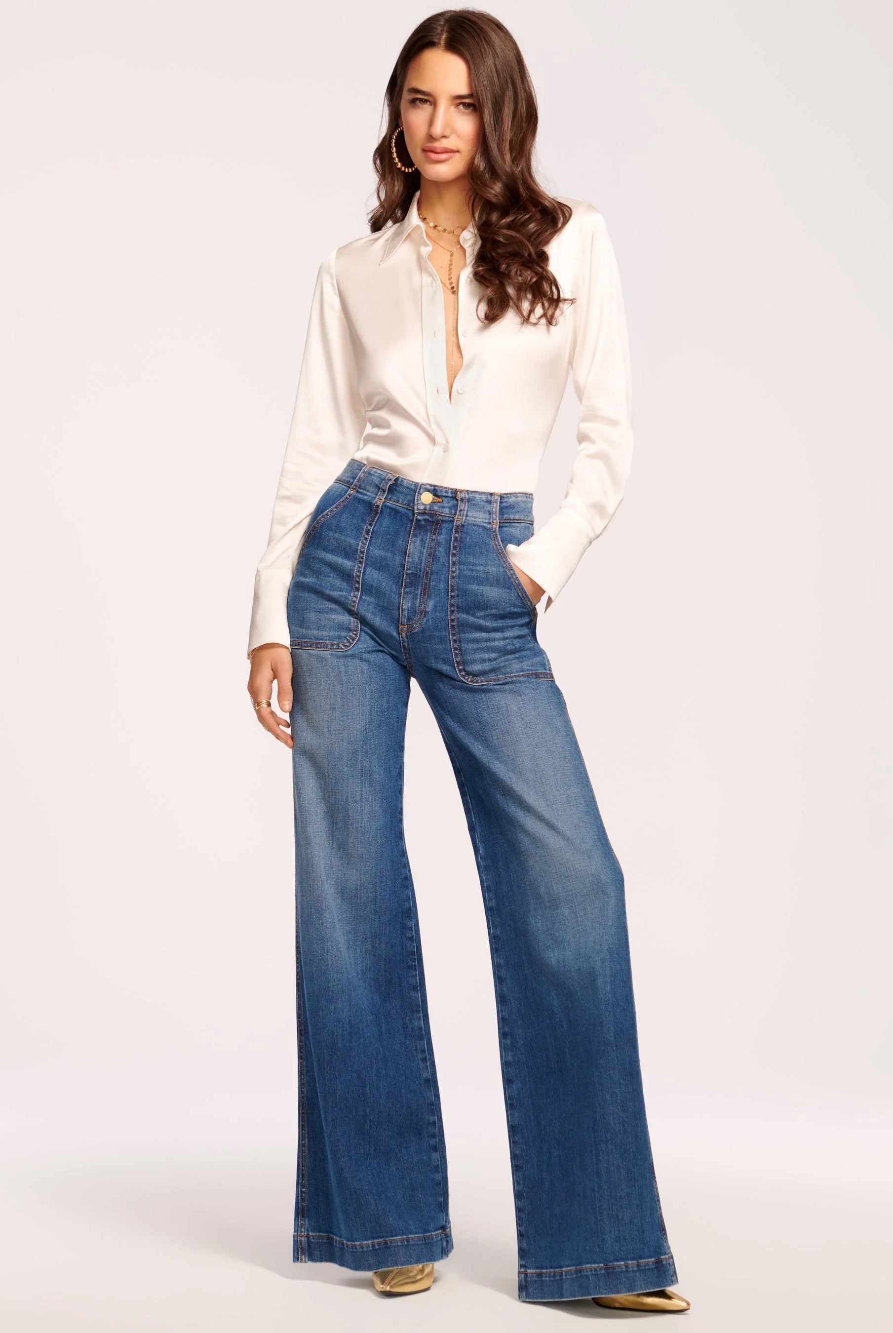 Theodora Wide Leg Jean - Medium Wash by Ramy Brook | 25 South Boutiques