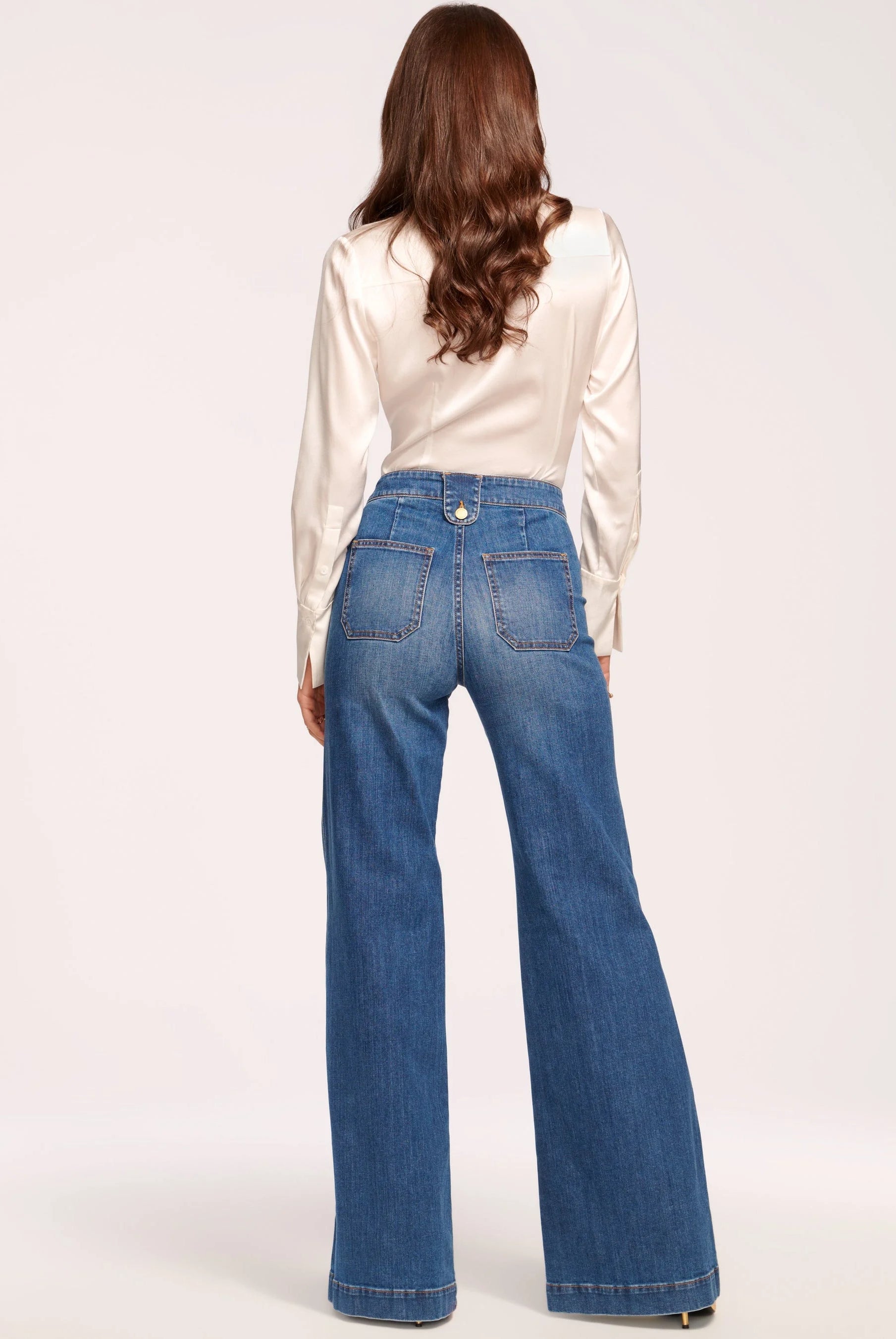 Theodora Wide Leg Jean - Medium Wash by Ramy Brook — view 4