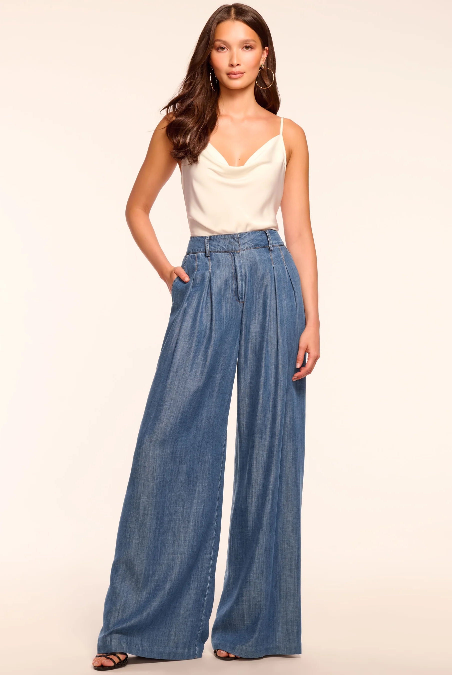 Oscar Pleated Pant - Chambray by Ramy Brook | 25 South Boutiques