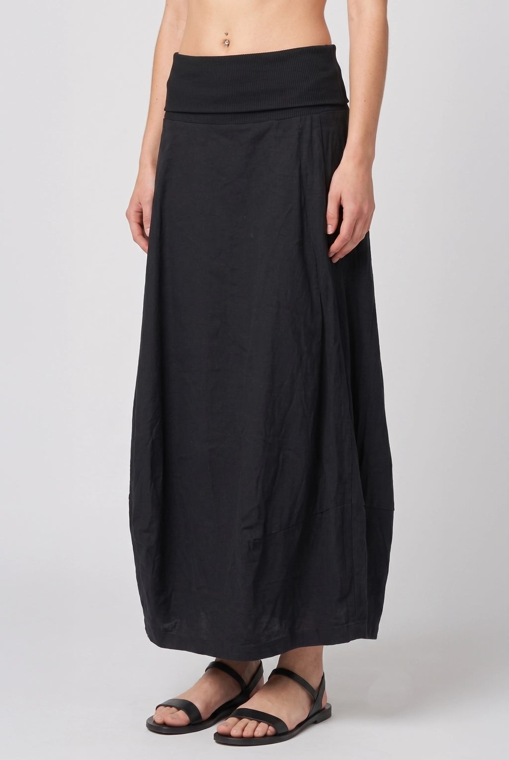 Wide Waistband Skirt - Black by Rundholz — alternate view