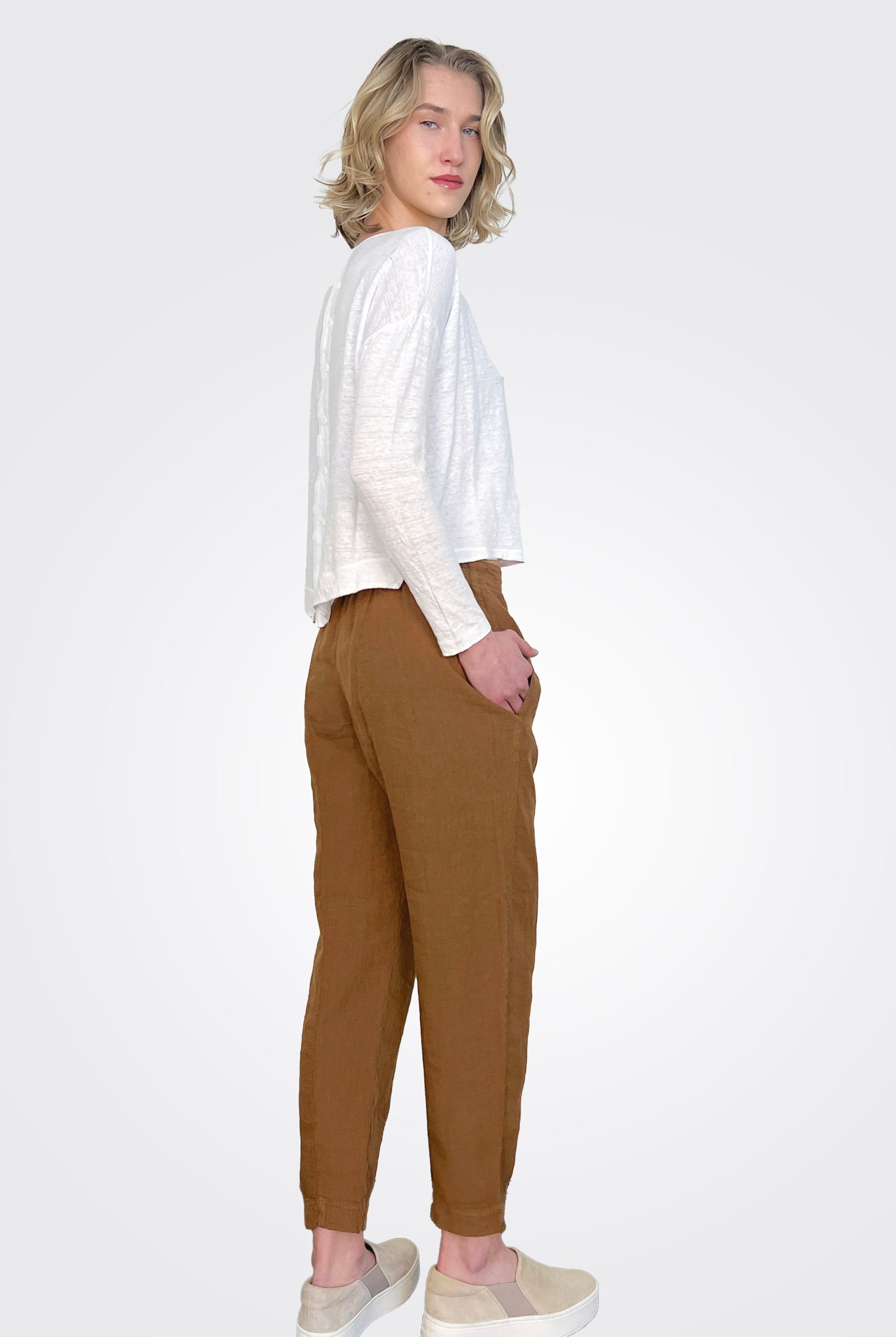 Linen Pocket Pants - Rust by Transit Par-Such — view 4