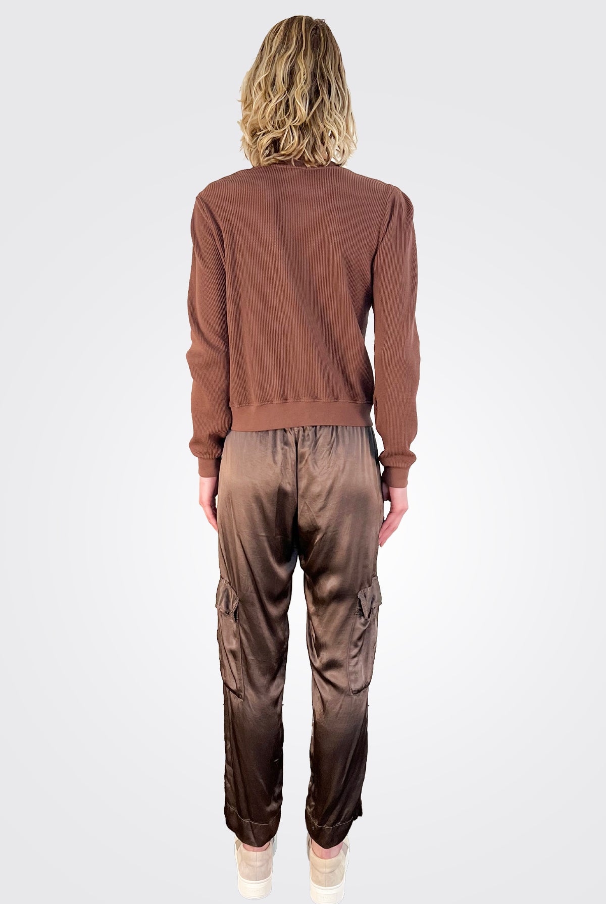 Florence Statement Sleeve Cardigan - Rust by LA Made — view 4