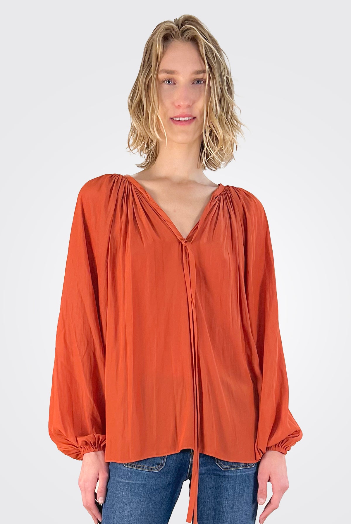 Paris Long Sleeve Top - Burnt Rust by Ramy Brook — alternate view