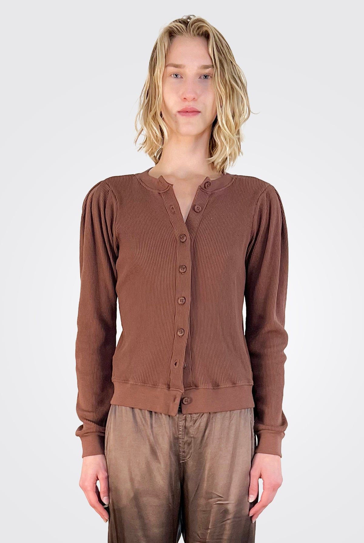 Florence Statement Sleeve Cardigan - Rust by LA Made | 25 South Boutiques