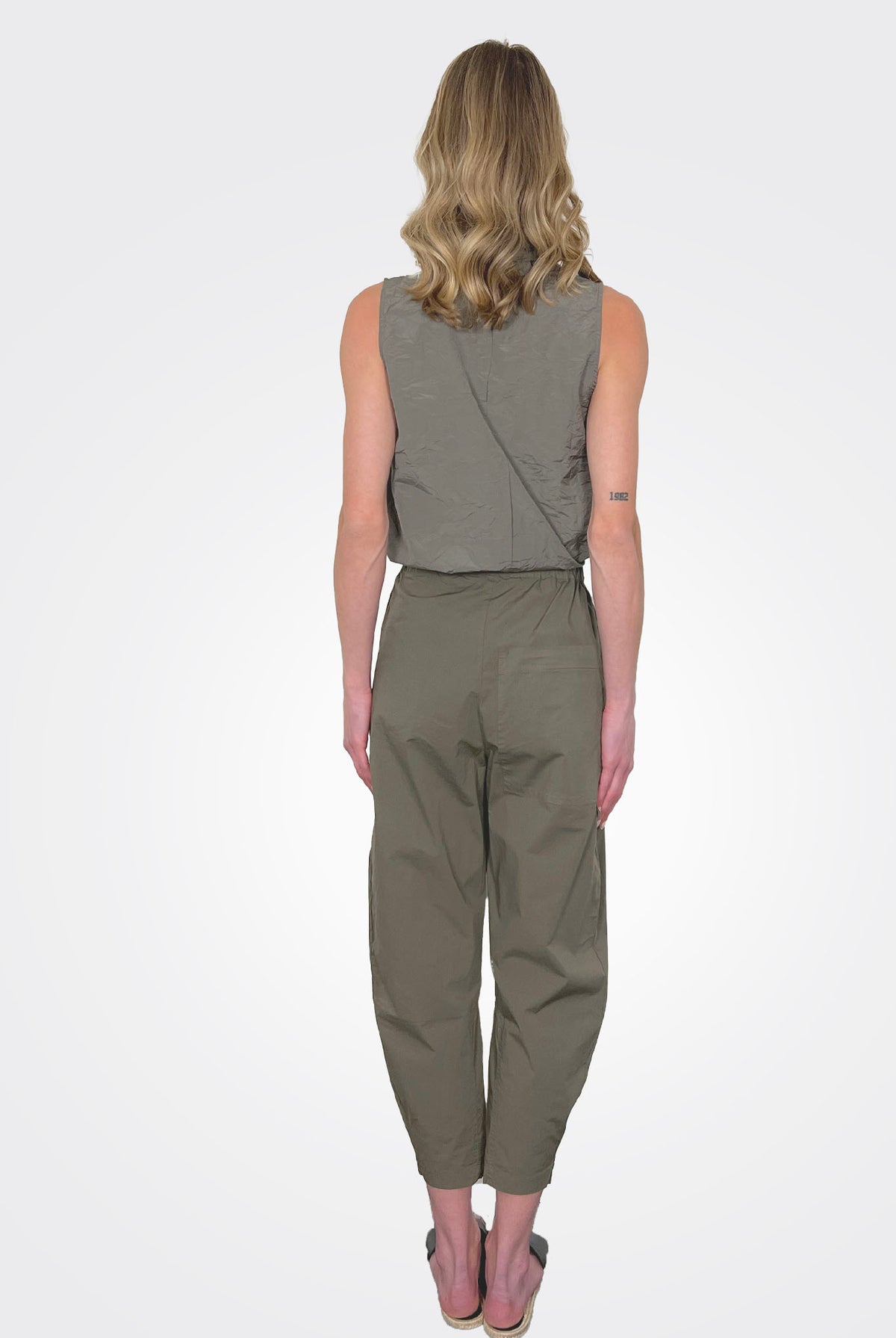 Crinkled Cotton Draped Top - Safari by Kristensen — view 4