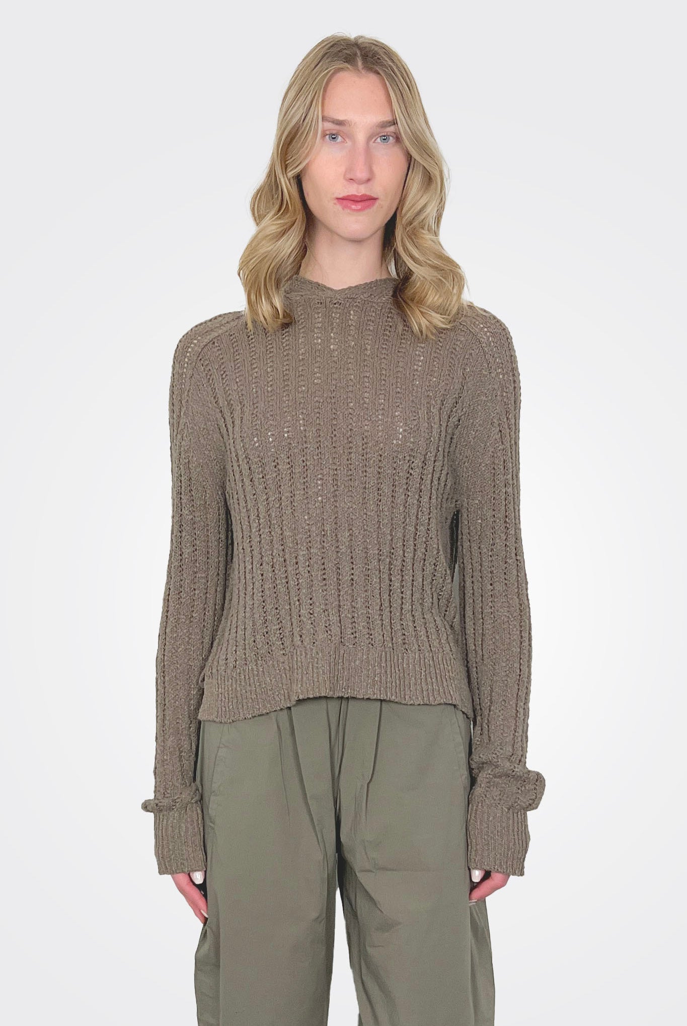 Cotton Linen Silk Hoodie - Safari by Kristensen — alternate view