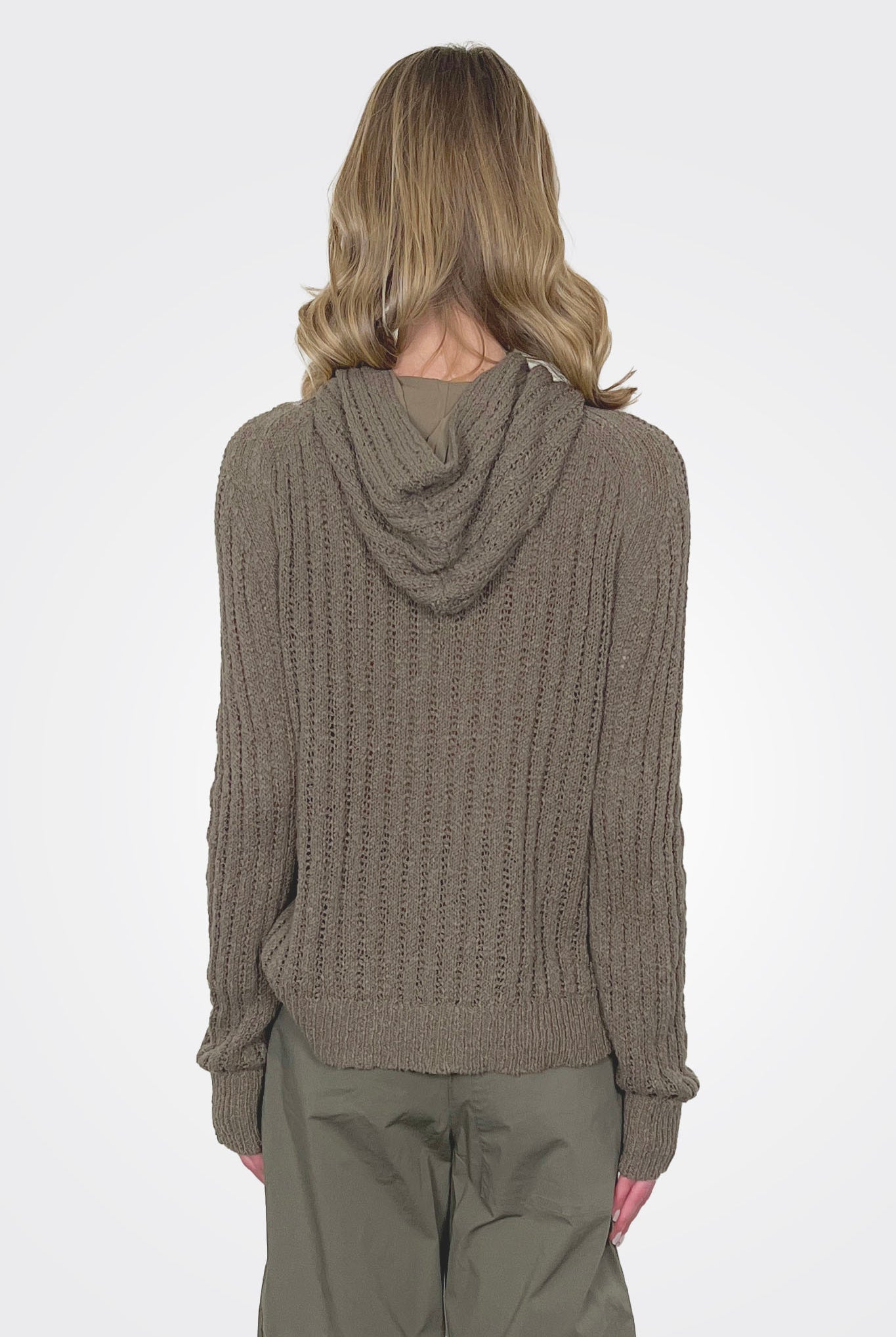 Cotton Linen Silk Hoodie - Safari by Kristensen — view 3