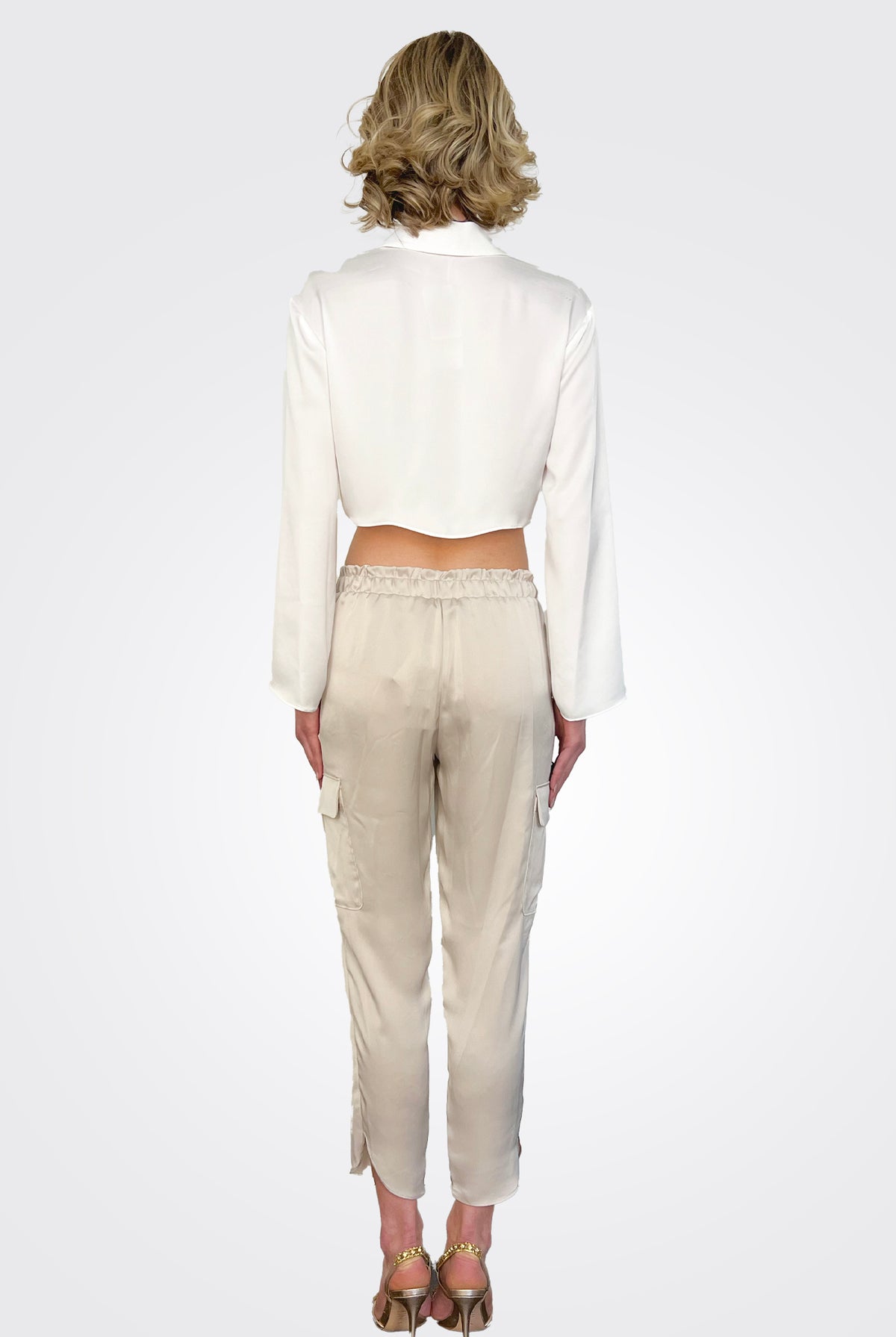 Satin Pocket Allyn Pant - Sands by Ramy Brook — alternate view