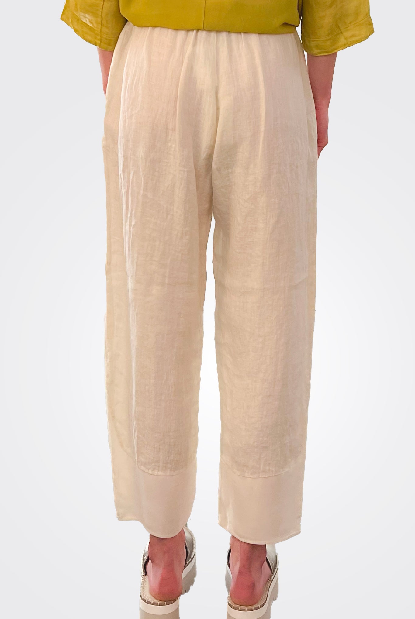 Linen Elastic Waist Trousers - Sand by Transit Par-Such — view 3