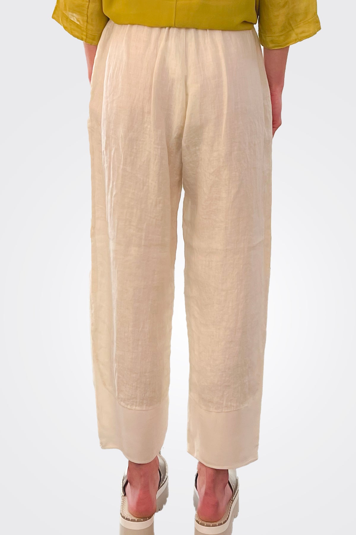 Linen Elastic Waist Trousers - Sand by Transit Par-Such — view 3