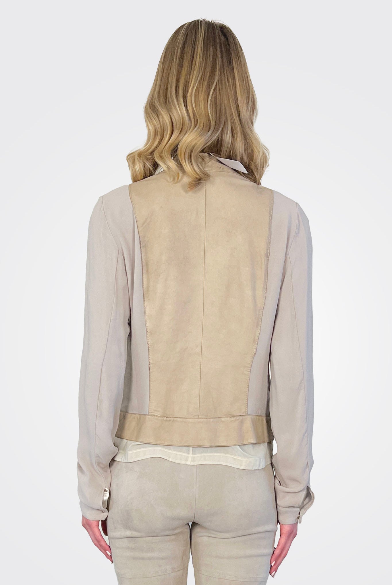 Leather Mix Media Jacket - Sand by Transit Par-Such — view 4
