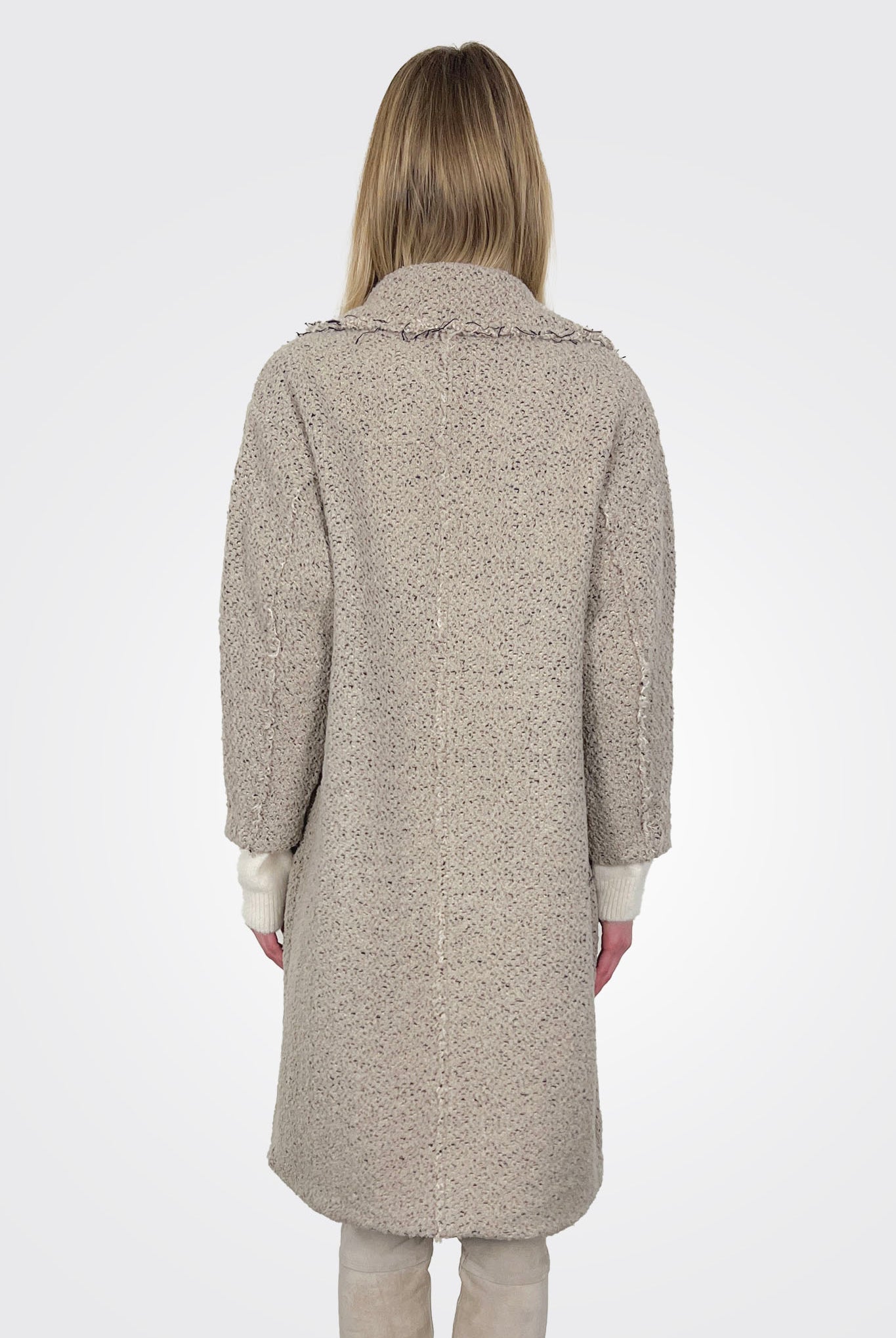 Oversize Double Breasted Bouclé Wool Coat - Sand Mix by Transit Par-Such — view 4