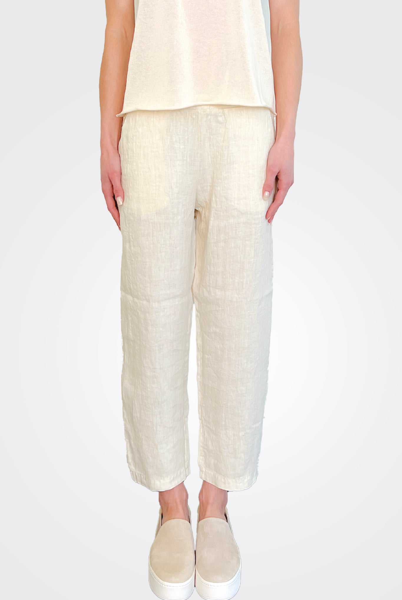 Cropped Ankle Trousers - Ivory by Transit Par-Such — alternate view
