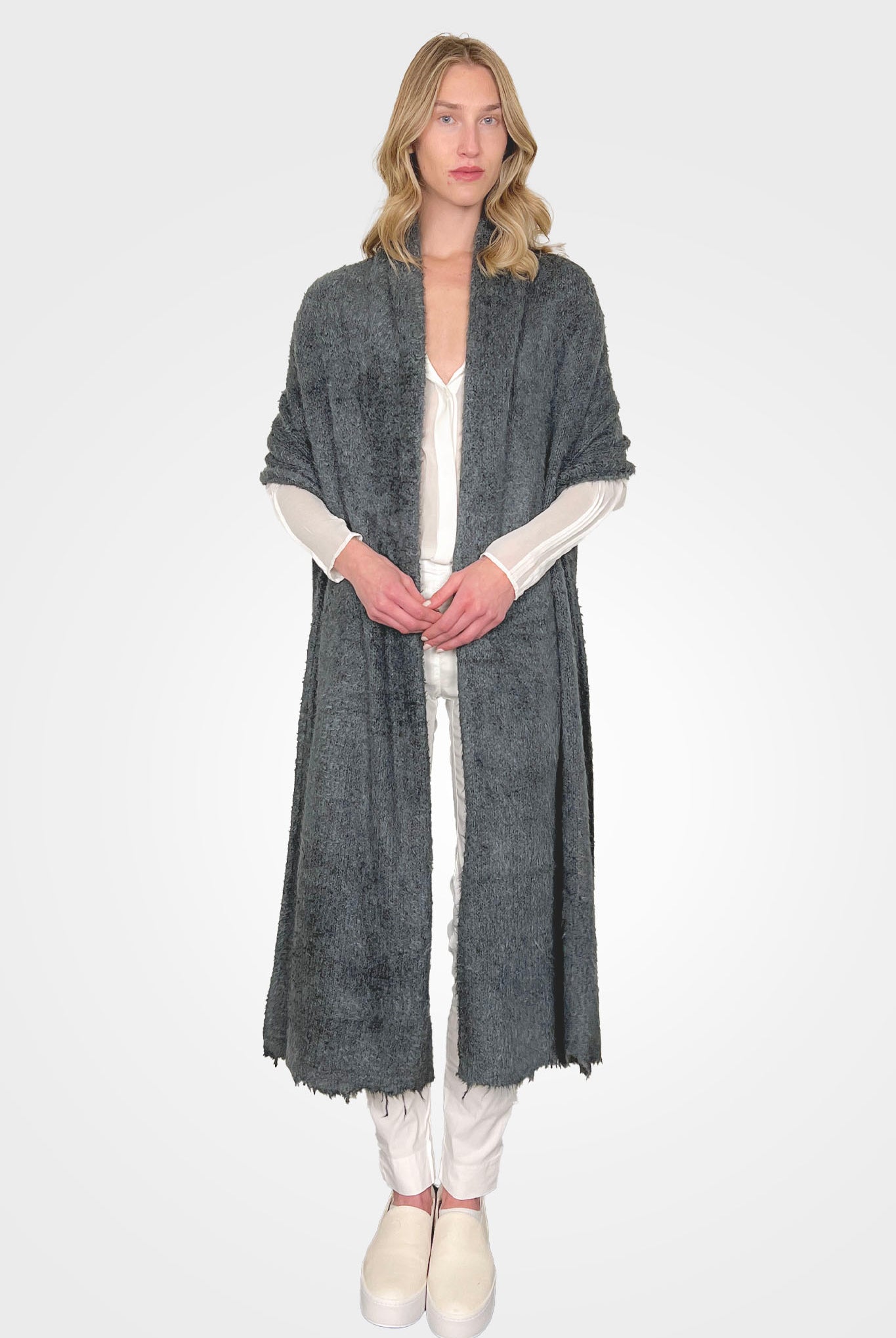 Silk Oversized Scarf - Seaweed by Rundholz — alternate view