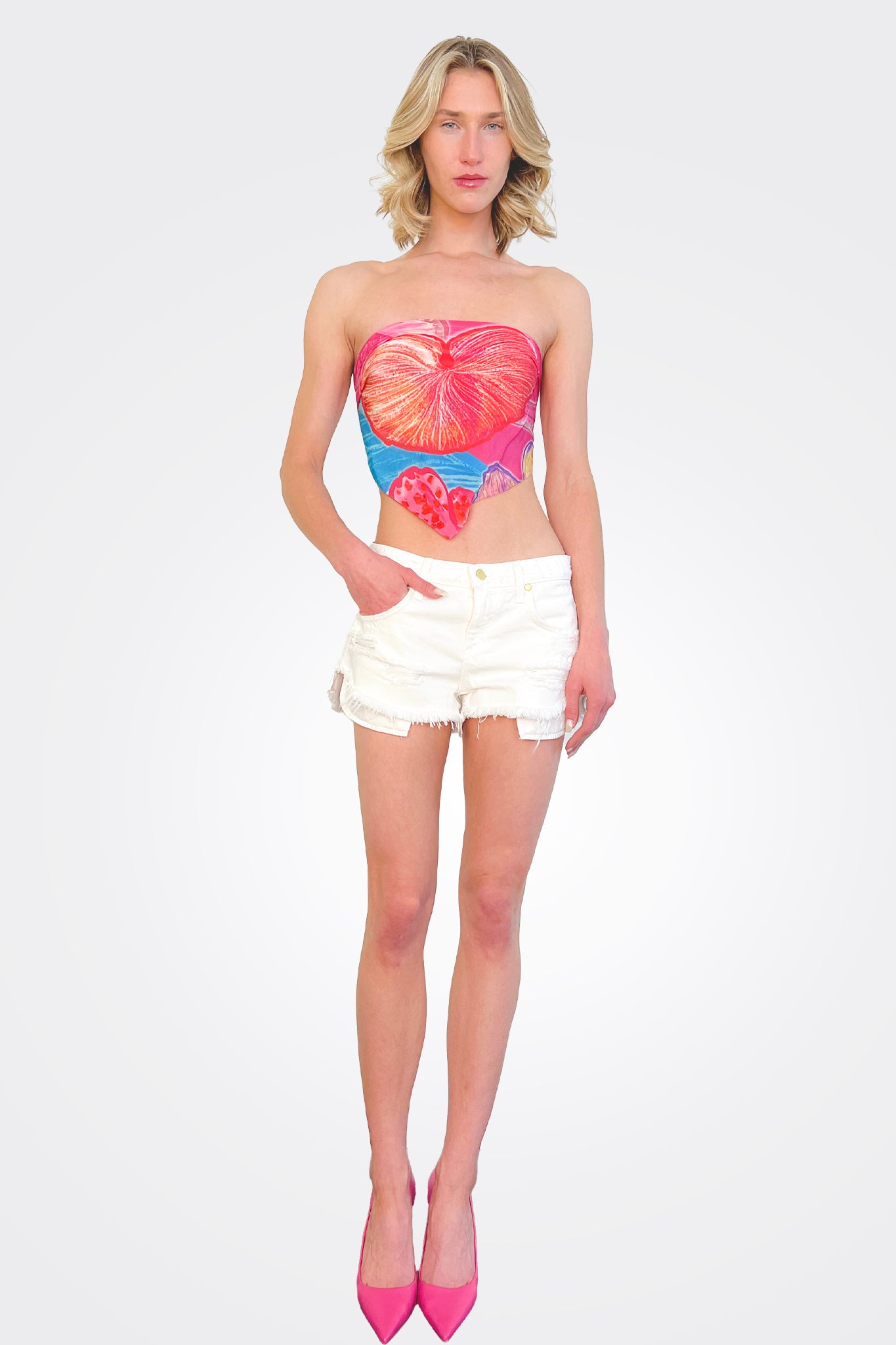 Juno Scarf Top - Pink by Rococo Sand — alternate view