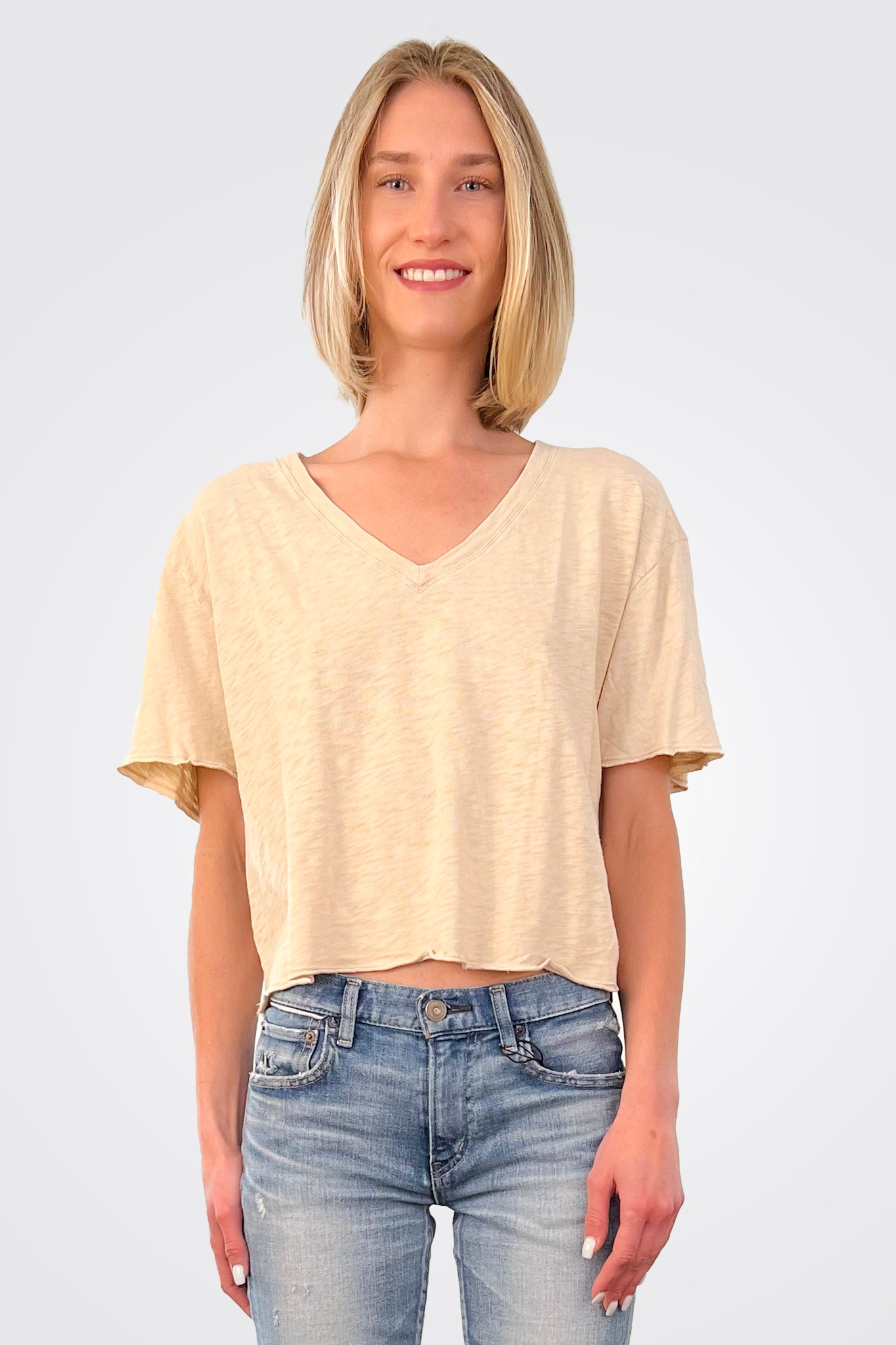 Boxy Short Sleeve Tee - Sand Dune by HelloNite | 25 South Boutiques