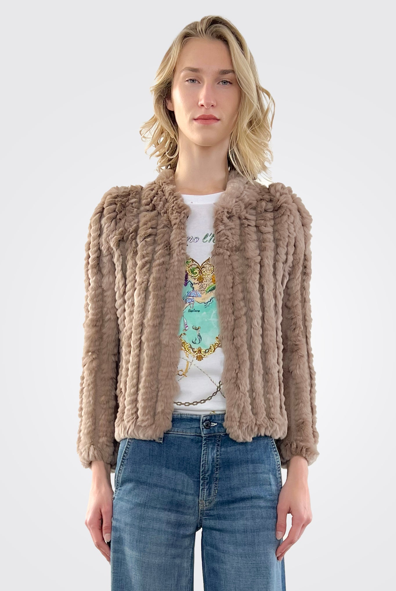 Rosa Fur Jacket - Sepia by Heartloom — alternate view