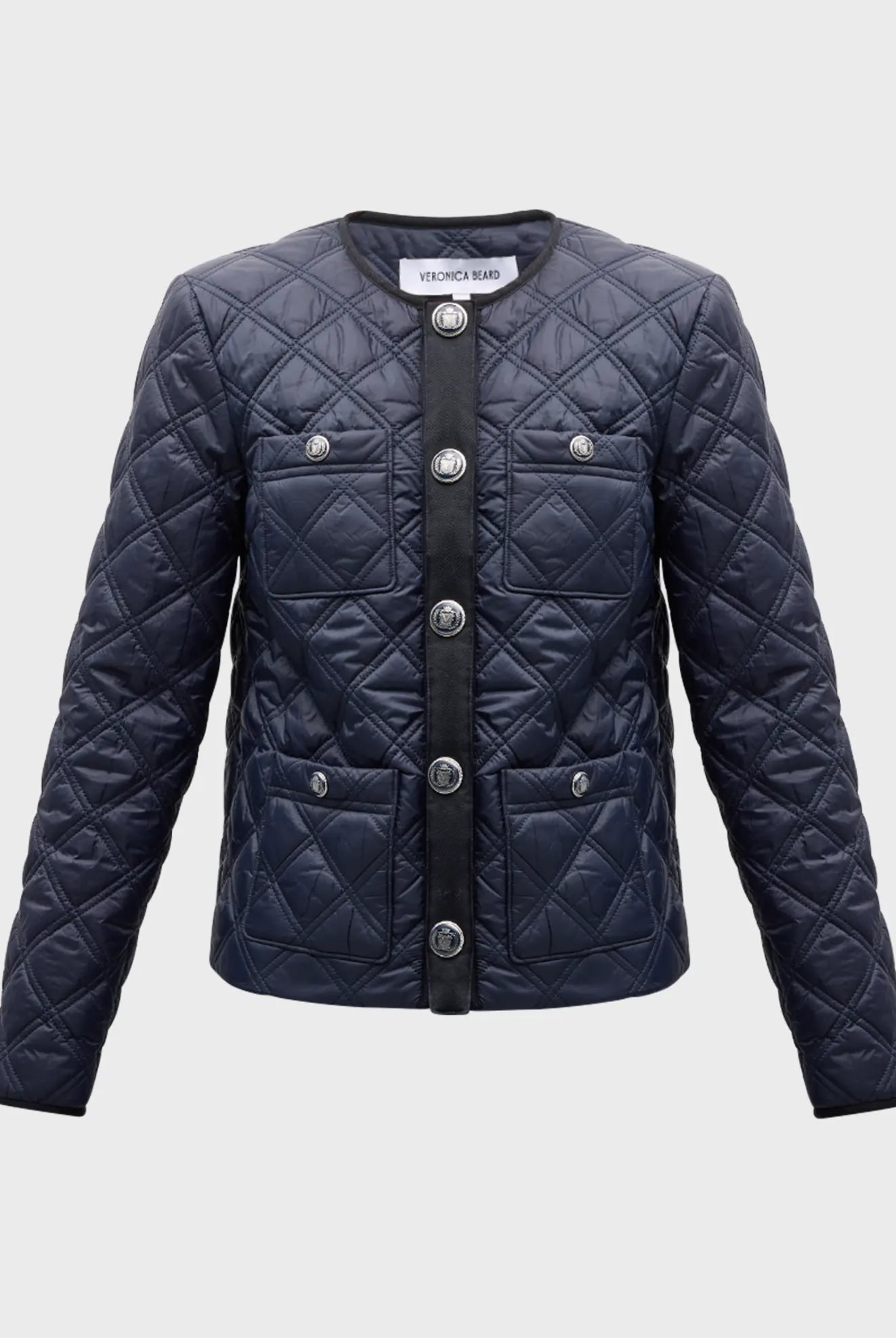 Shalia Quilted Jacket - Navy by Veronica Beard — view 5