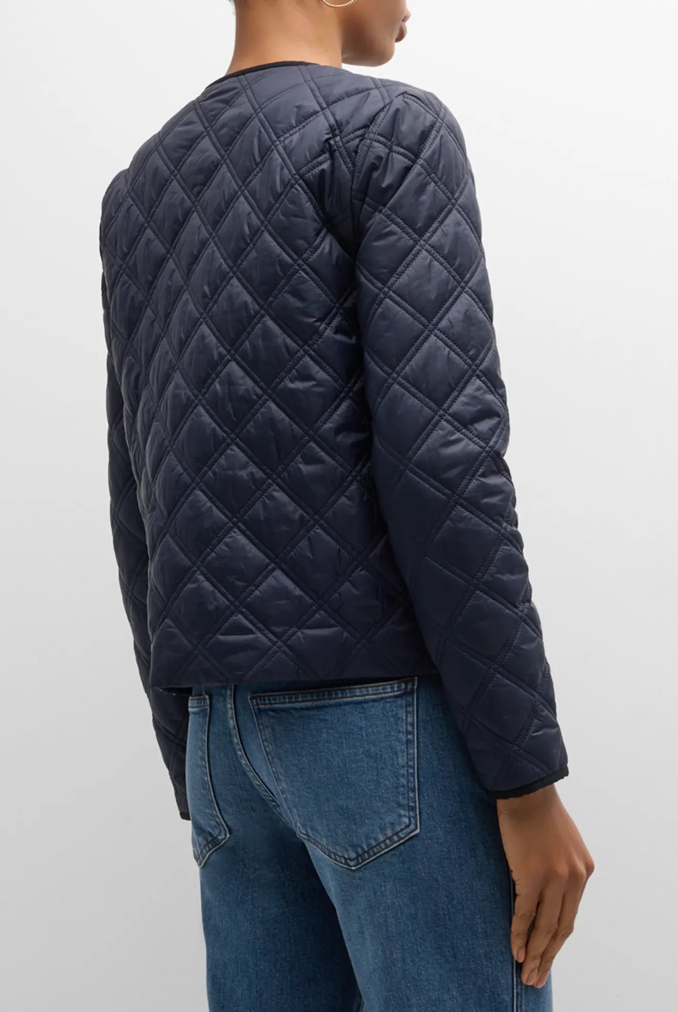 Shalia Quilted Jacket - Navy by Veronica Beard — view 3